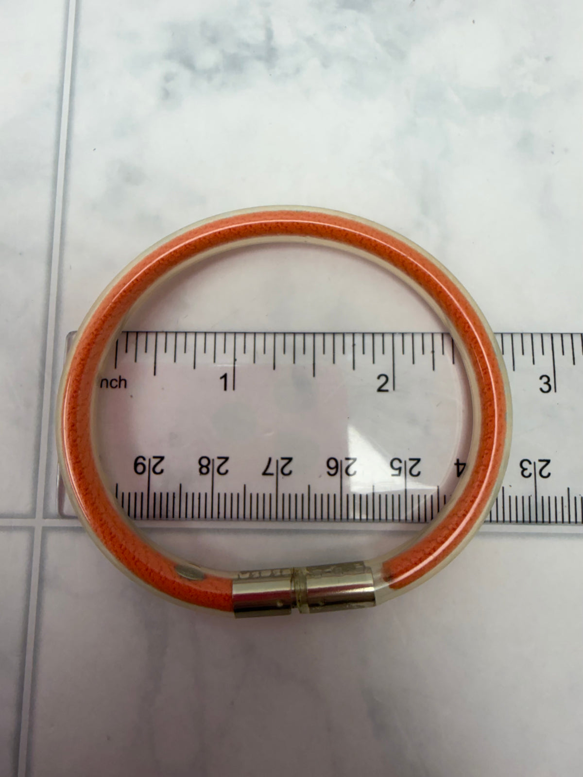 Chanel Orange Rubber Sport Line Logo Tube Bracelet