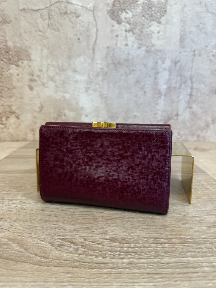 Cartier Burgundy Leather Compact Wallet