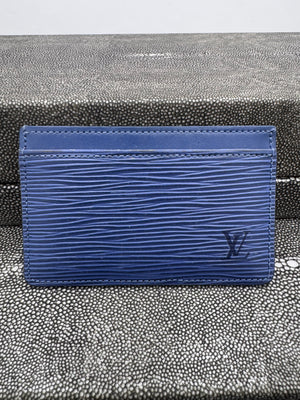 Louis Vuitton Blue Epi Card Case