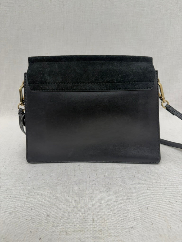Chloe Black Leather & Suede Faye Crossbody Bag