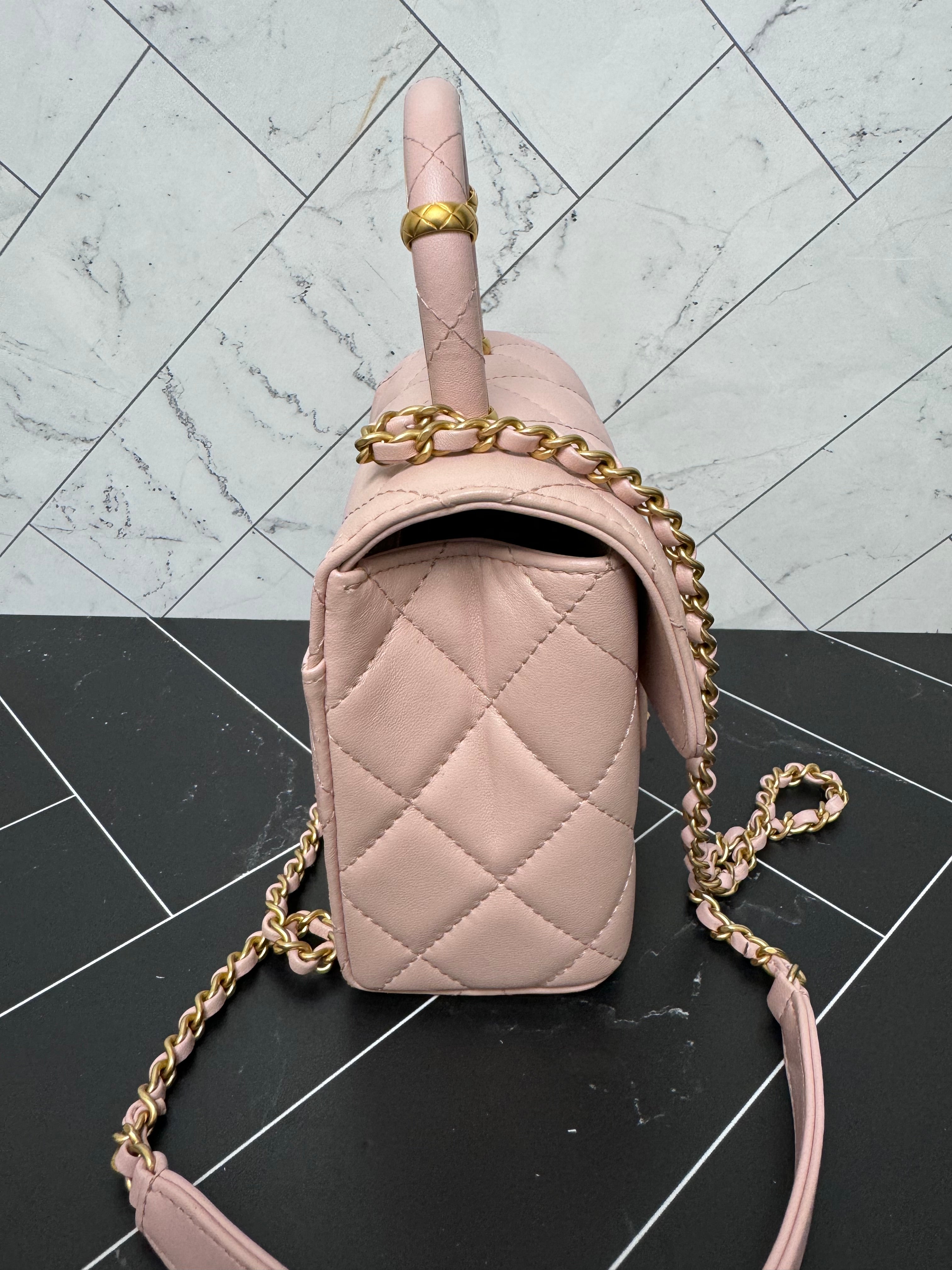 Chanel Pink Mini Square Top Handle Bag