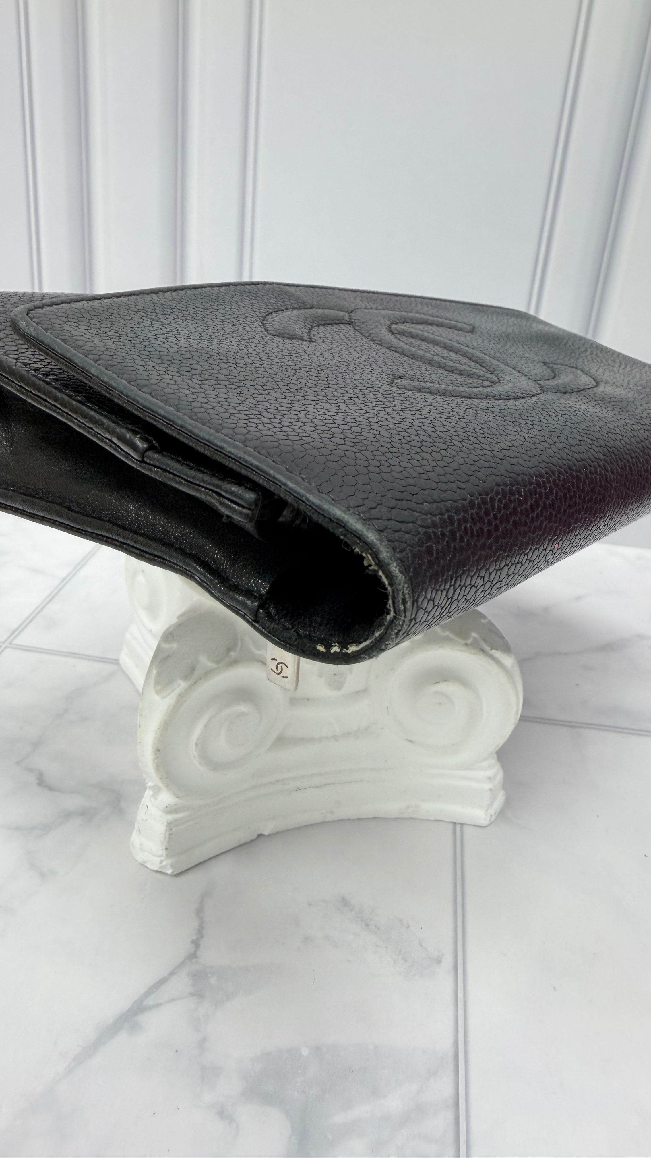Chanel Black Caviar CC Wallet on a Chain