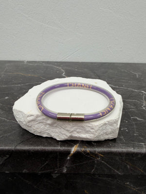 Chanel Purple Rubber Sport Line Logo Tube Bracelet