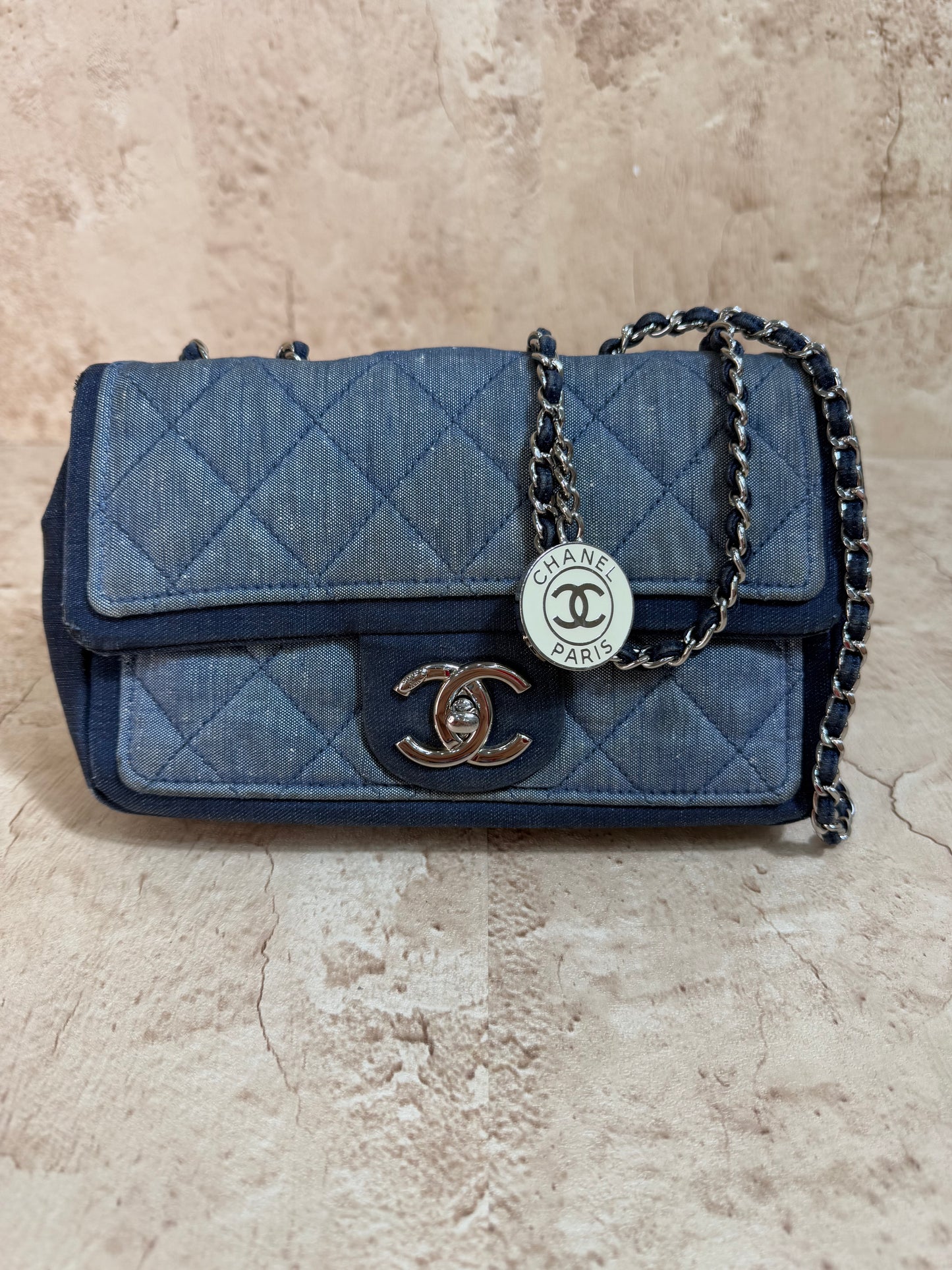 Chanel Denim Quilted Single Flap Small Bag