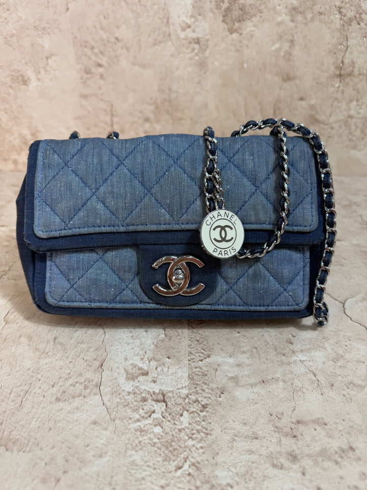 Chanel Denim Quilted Single Flap Small Bag