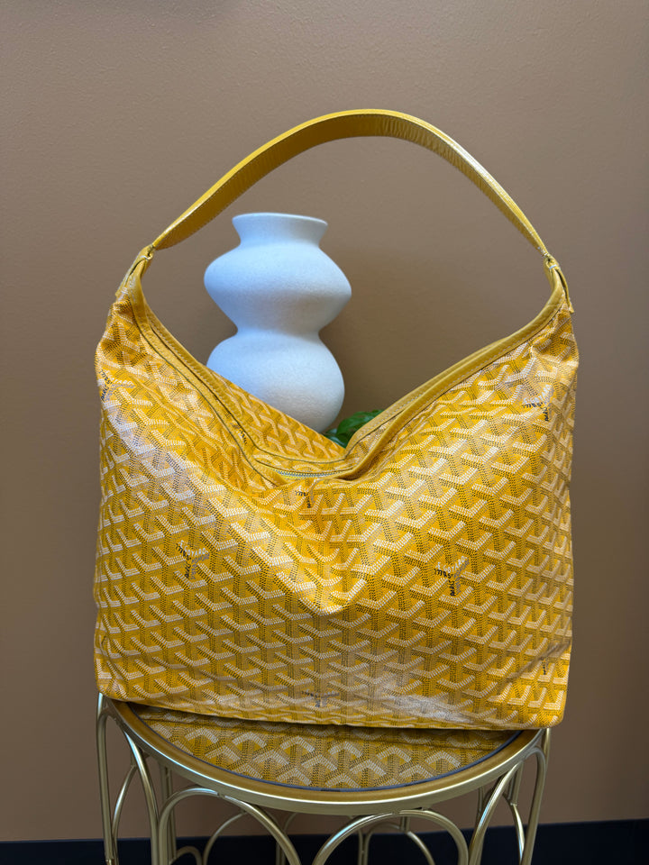 Goyard Yellow Goyardine Leather  Fidji Hobo Bagat