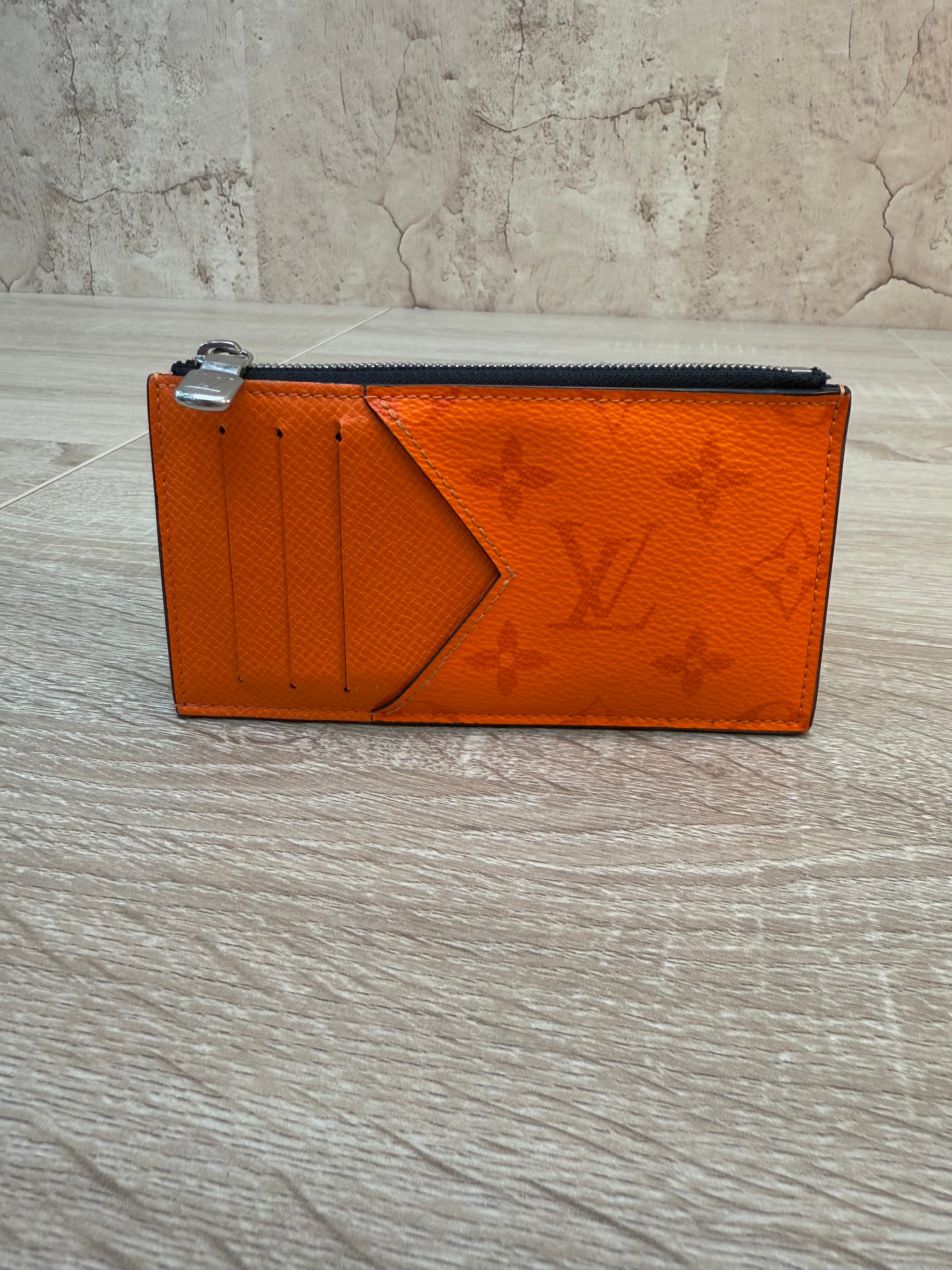 Louis Vuitton Orange Taigarama Coin Card Holder