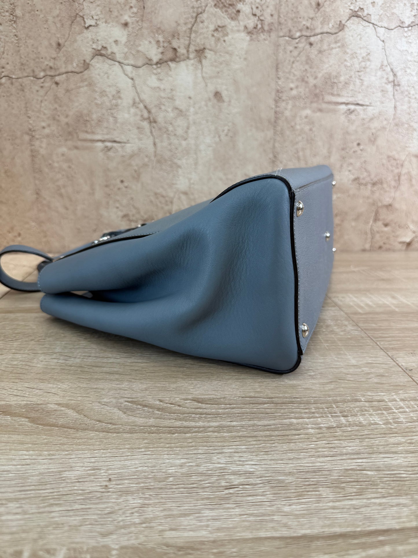 Fendi Light Blue Leather 2Jours Tote