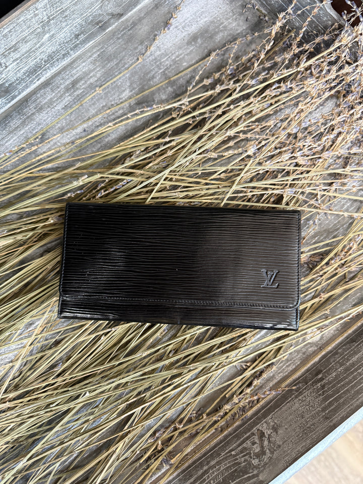 Louis Vuitton Black Epi Long Wallet