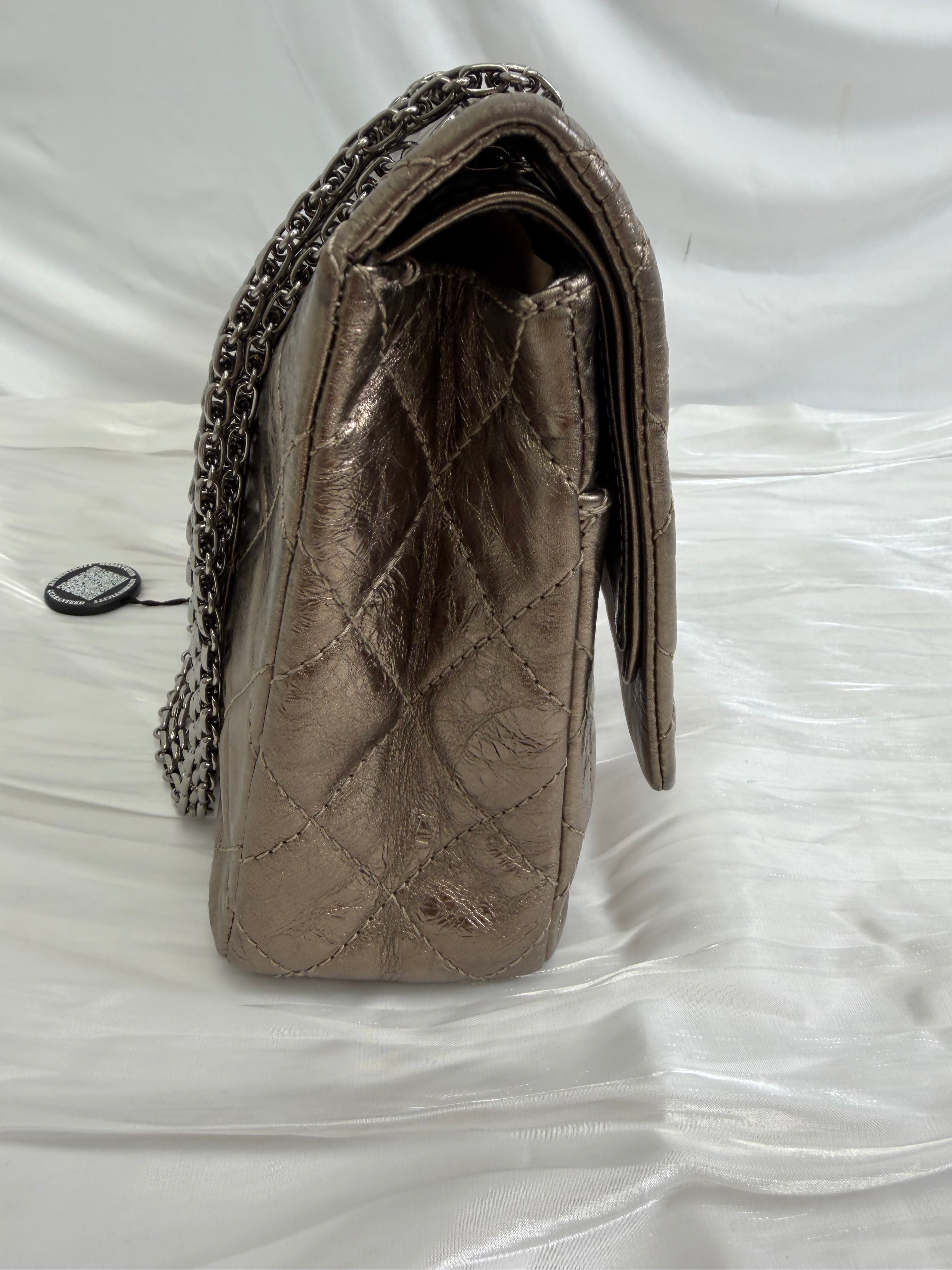 Chanel Metallic Bronze Aged Calfskin 2.55 Reissue Flap Bag