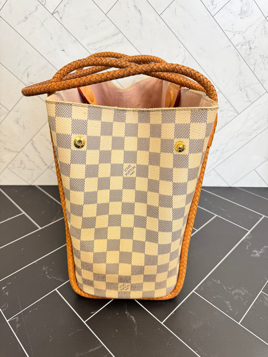 Louis Vuitton Damier Azur Propriano Braided Tote Shoulder Bag