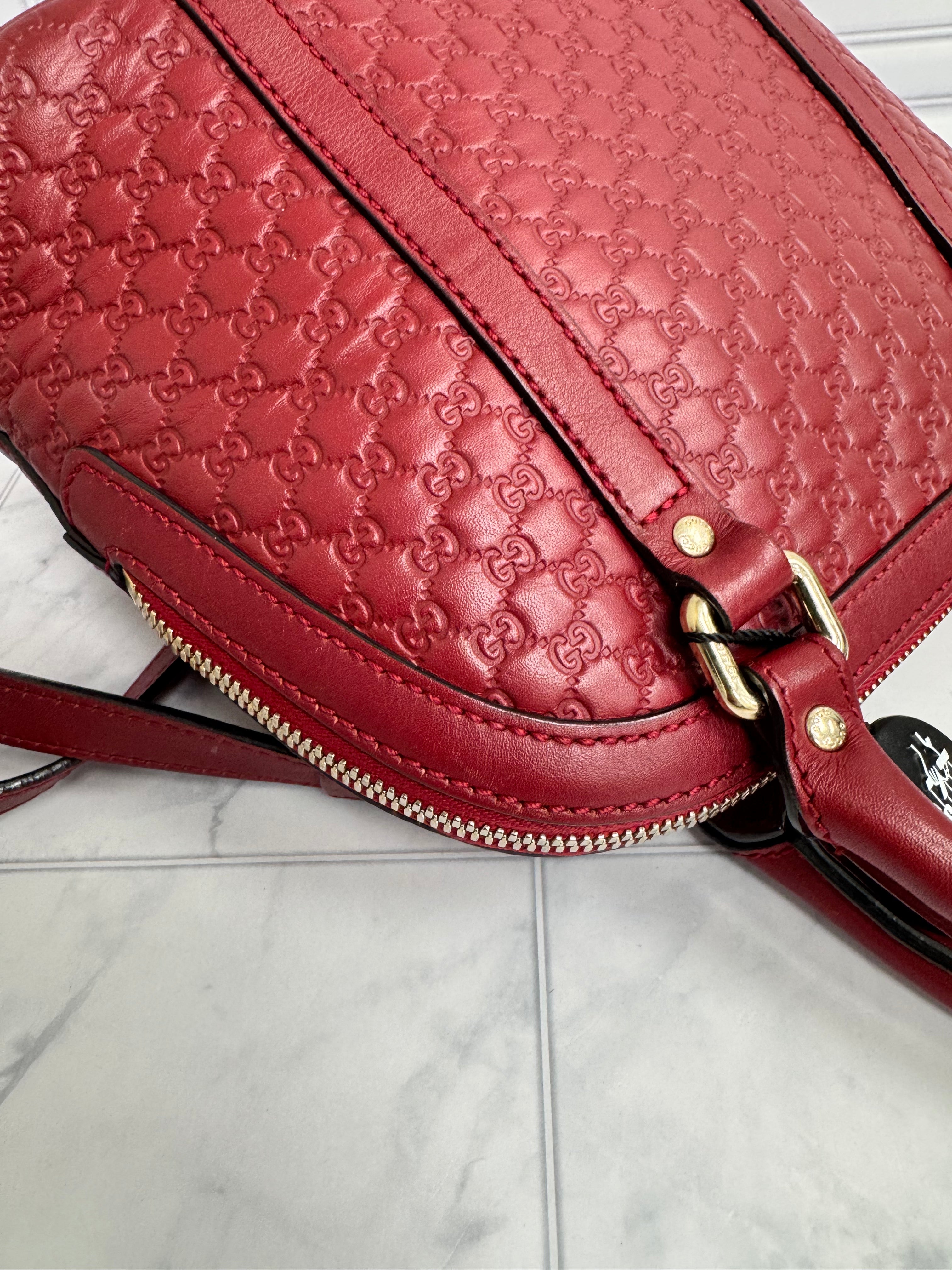 *DONS DROP* Gucci Red Micro Guccissima Leather Dome Satchel Bag