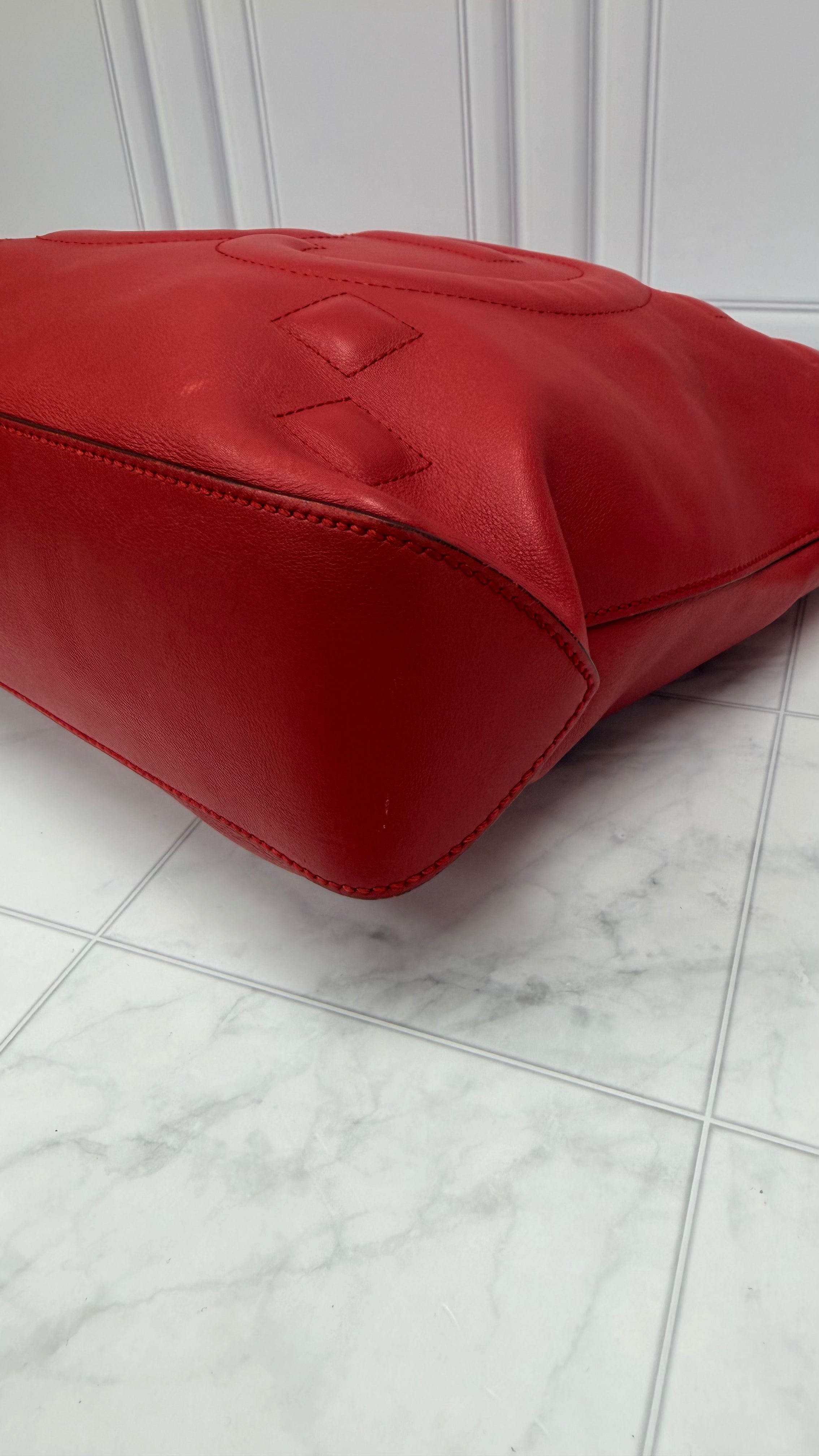 *DONS DROP* Gucci Red Leather GG Embossed Leather Apollo Hobo Bag