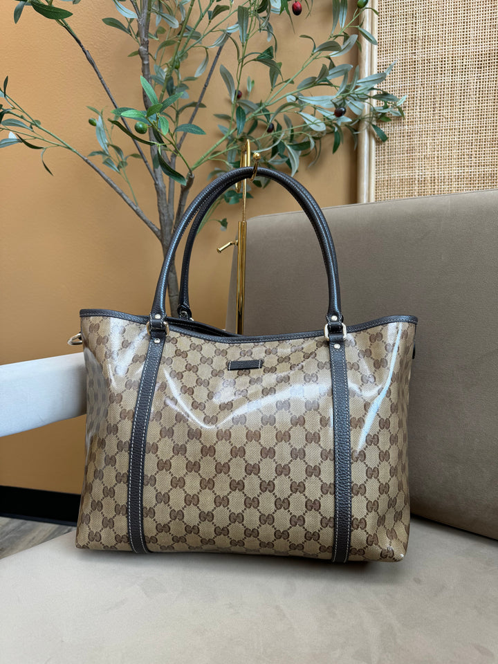 Gucci Brown GG Crystal Medium Joy Tote