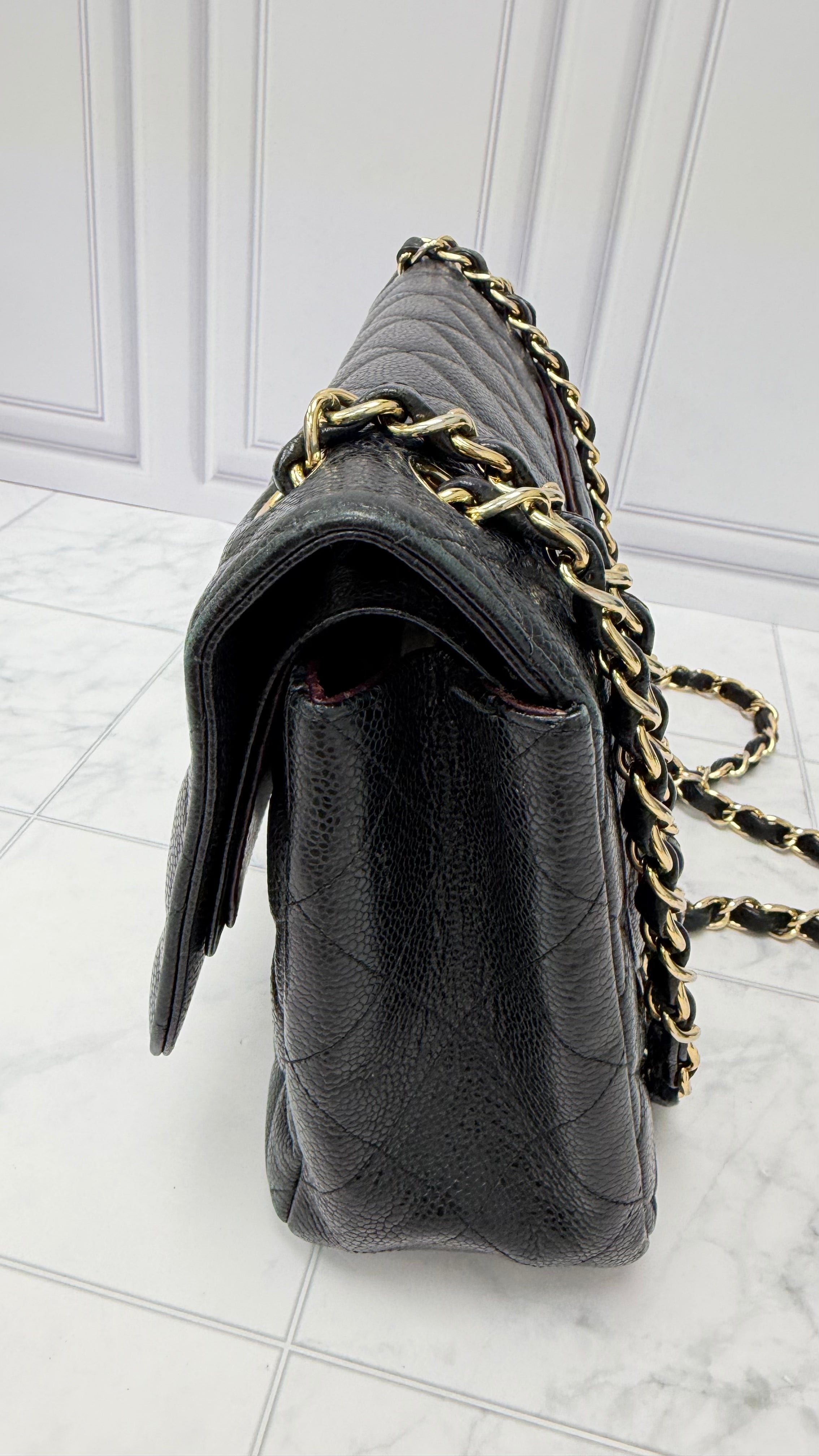 *DONS DROP* Chanel Black Caviar Leather Jumbo Classic Double Flap Bag
