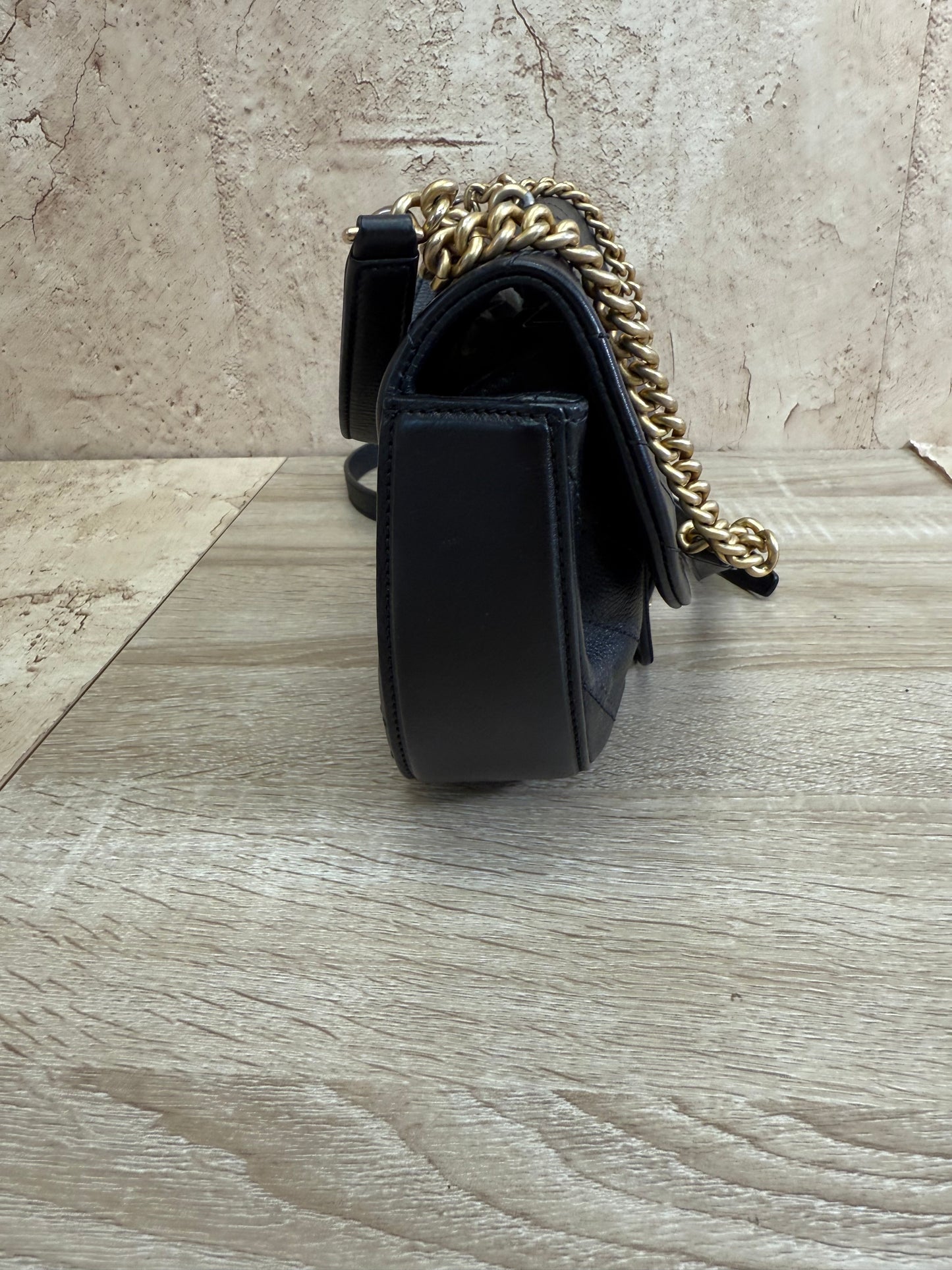 Chanel Black Lambskin V Stitch 2Way Bag