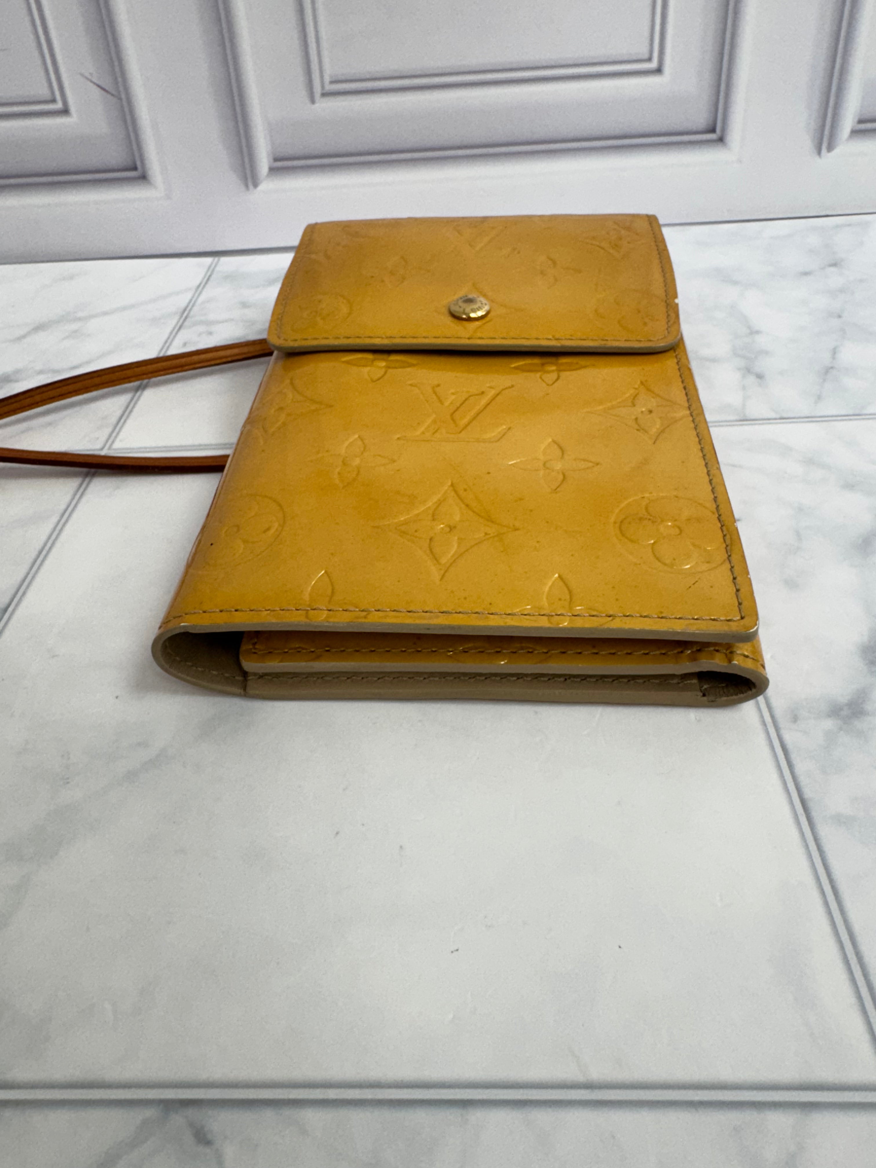 Louis Vuitton Yellow Monogram Vernis Walker Wallet Crossbody