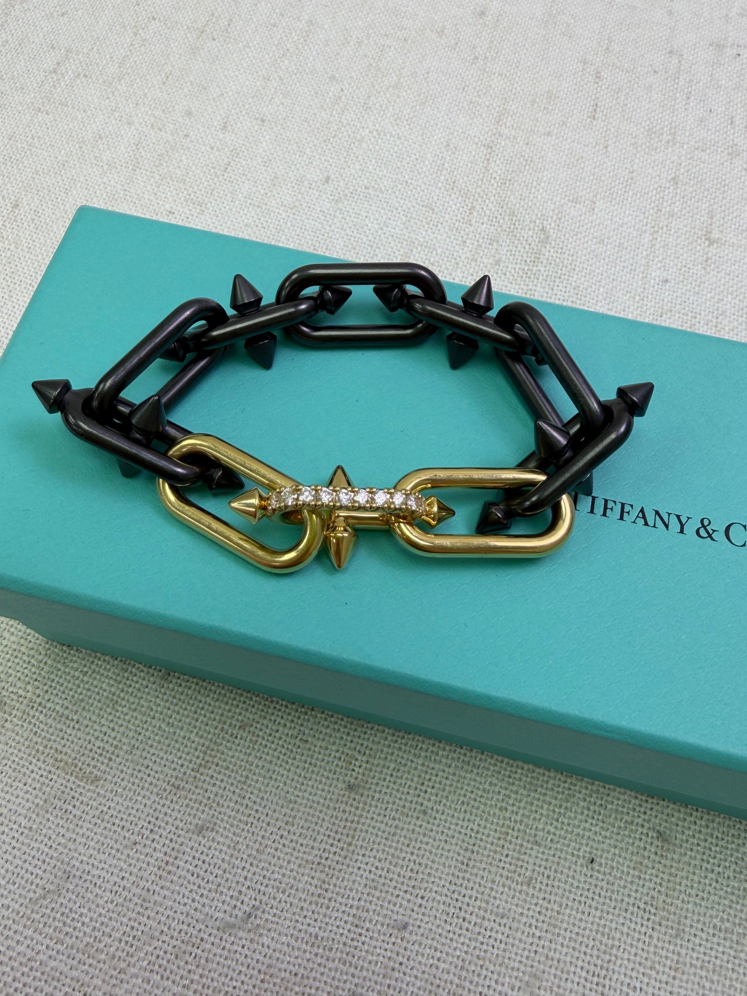 Tiffany & Co. x Pharrell Williams Black Titanium, 18k Yellow Gold & Diamonds Titan Bracelet