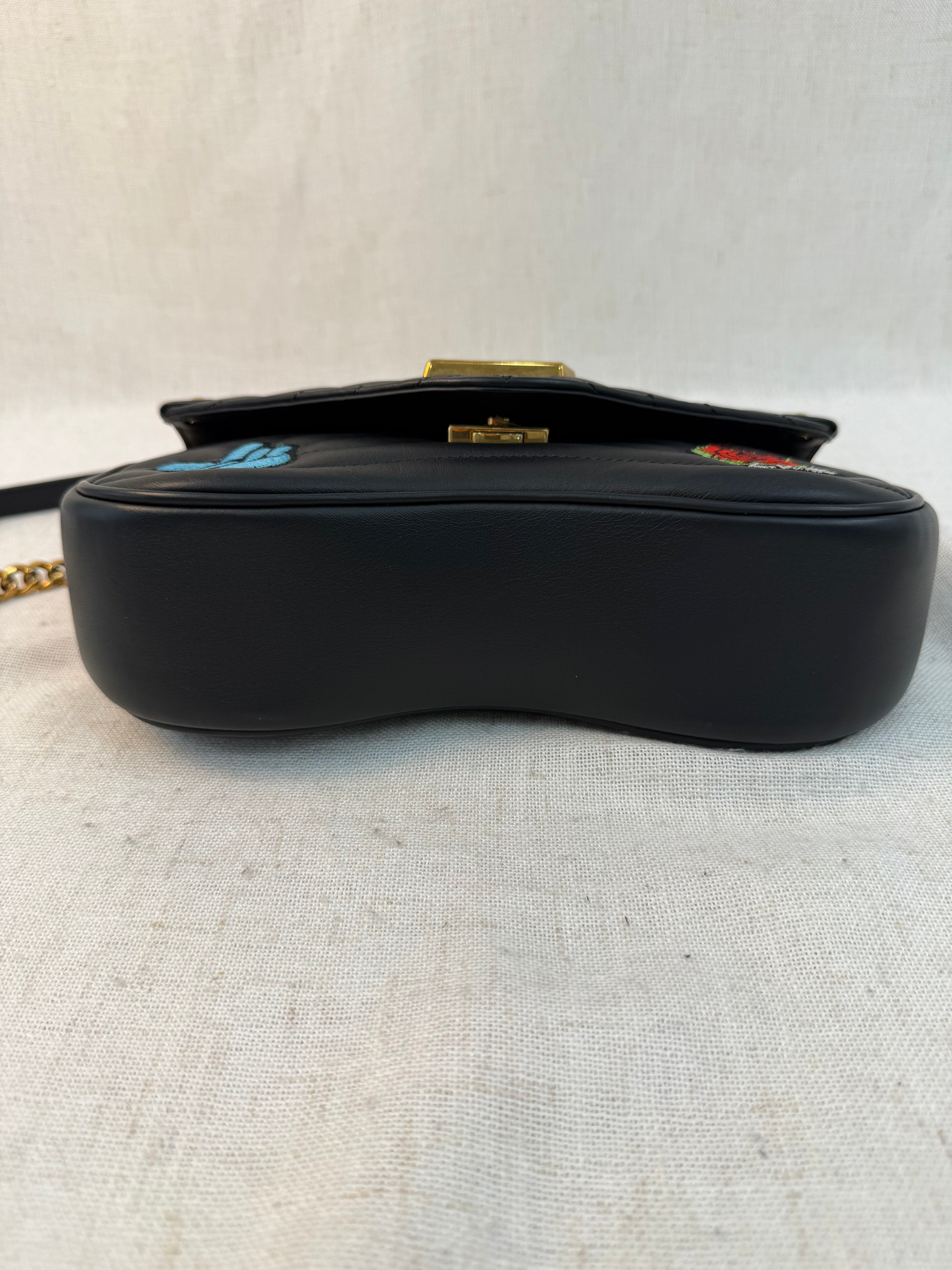 Louis Vuitton Black Leather New Wave Patches MM Chain Bag