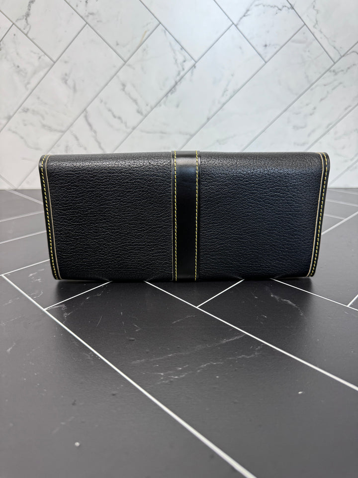 Louis Vuitton Black Suhali Le Favori Leather Long Wallet