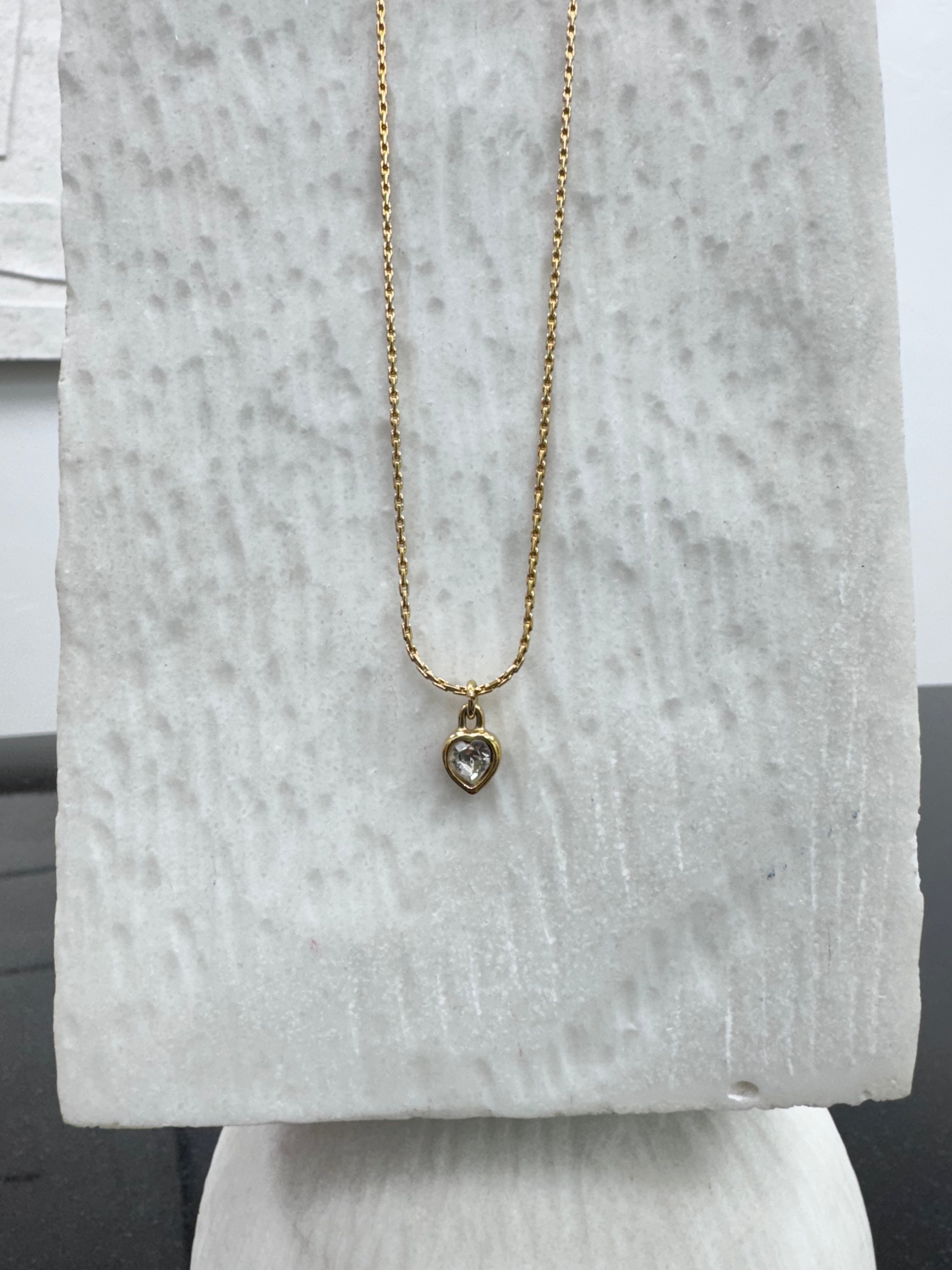 Christian Dior Gold Tone Rhinestone Pendant Necklace