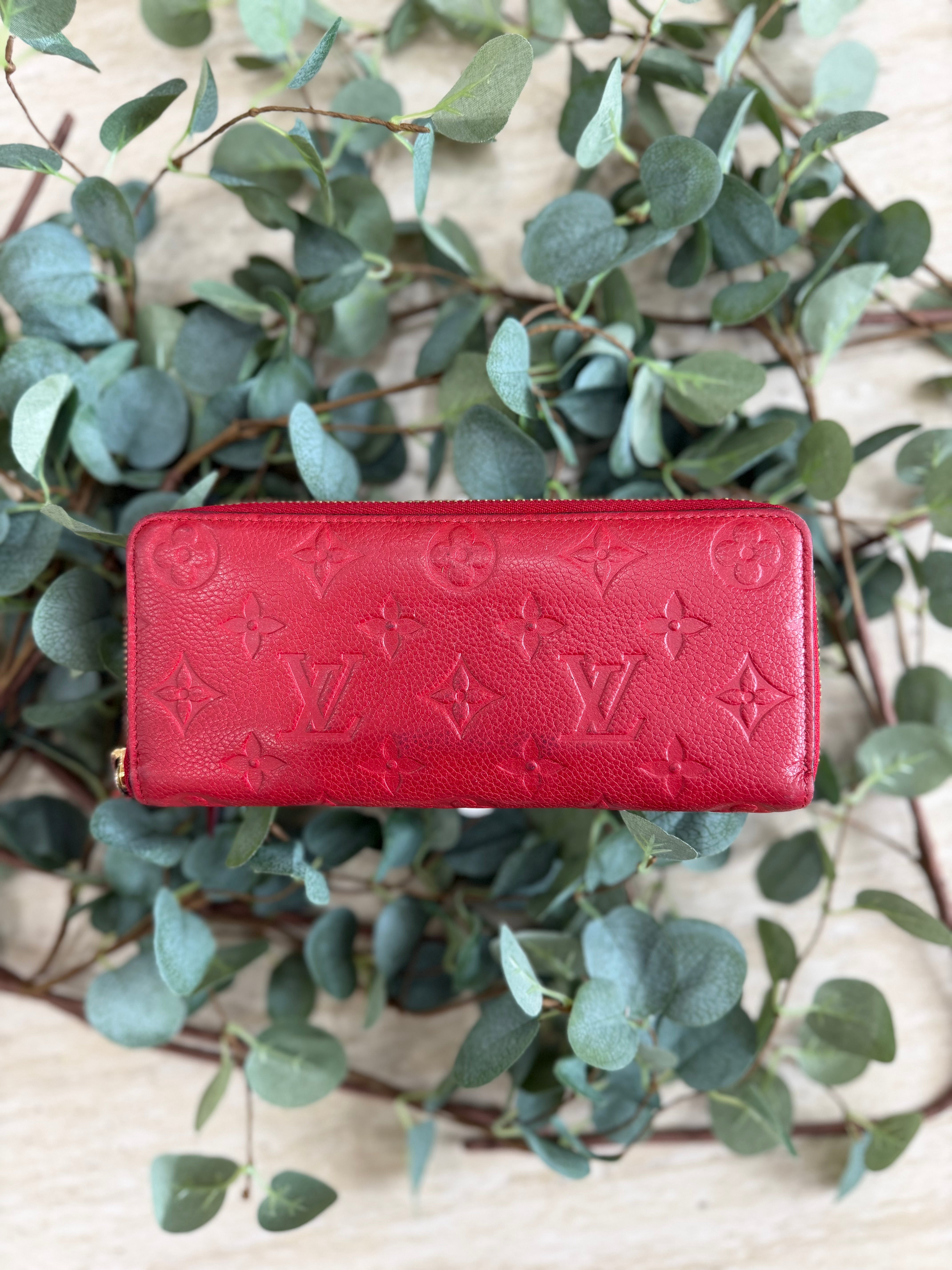 Louis Vuitton Empreinte Red Clemence Zippy Wallet
