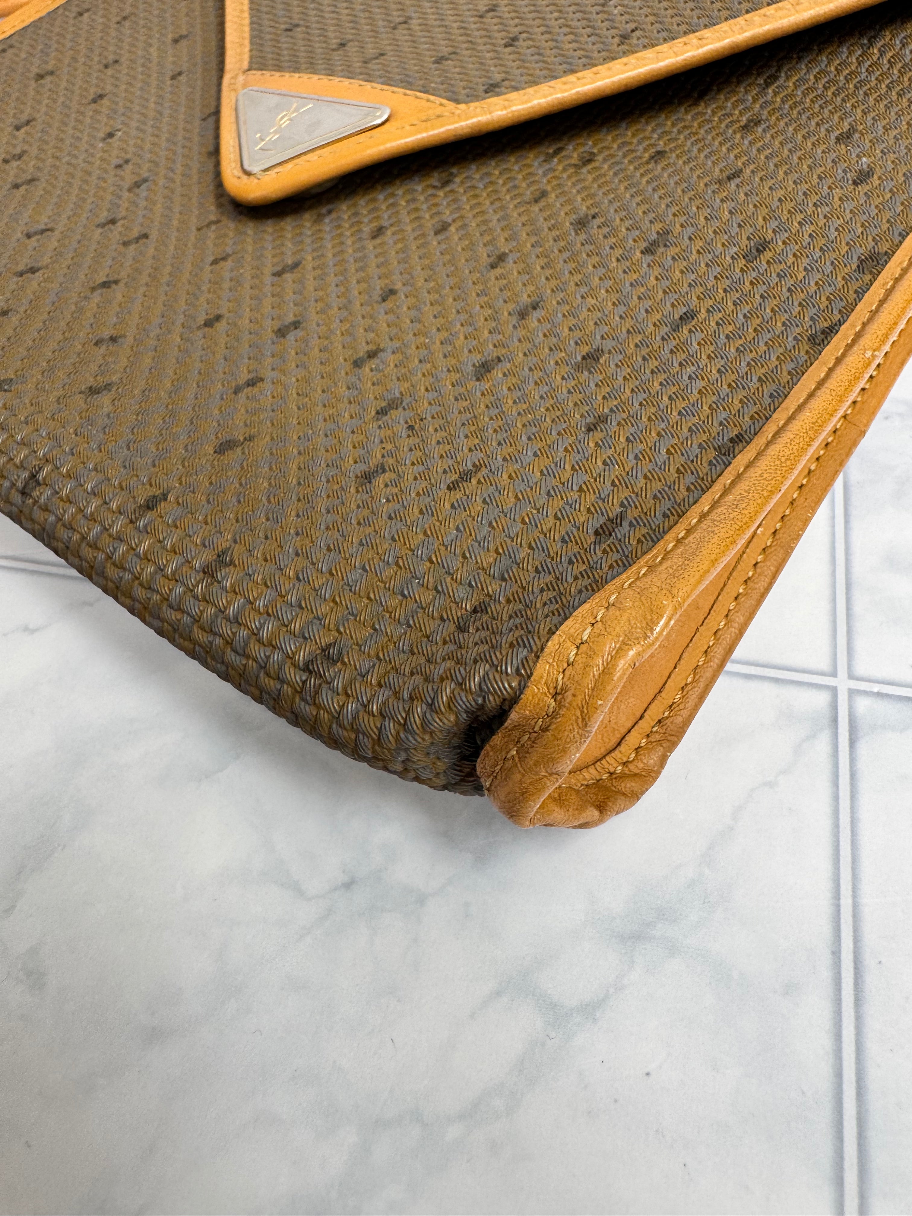 *DONS DROP* Saint Laurent YSL Brown Tweed Flap Crossbody Bag