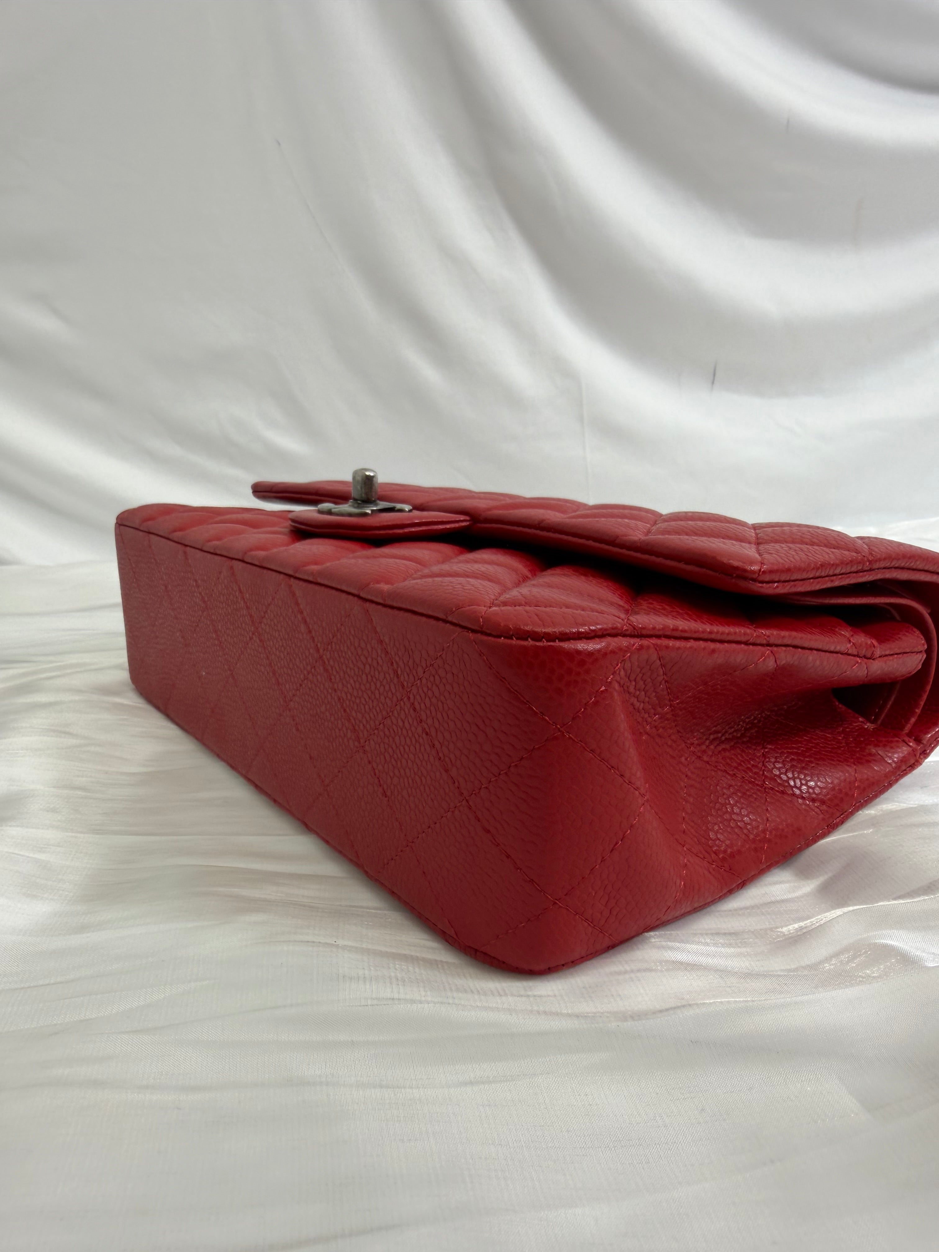 Chanel Red Caviar Classic Medium Double Flap Bag