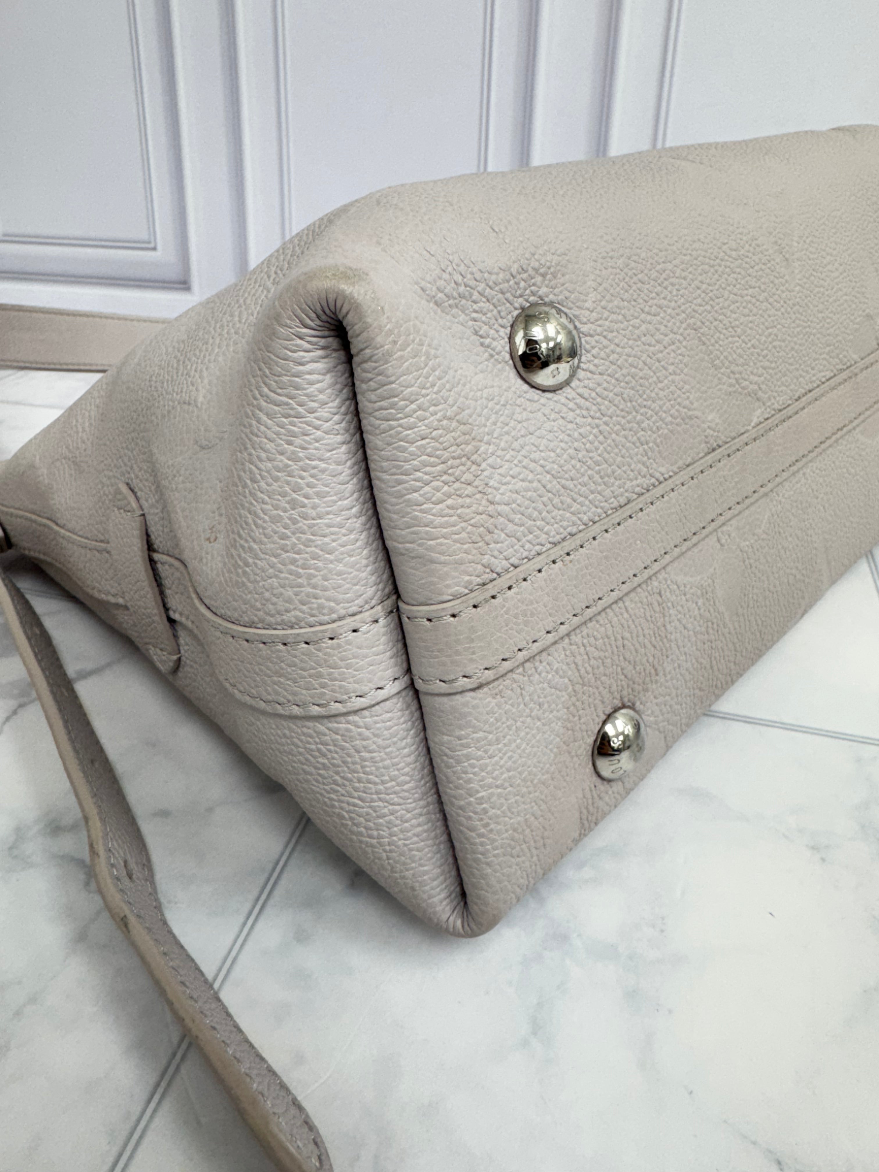 Louis Vuitton Light Grey Monogram Empreinte Carry All PM