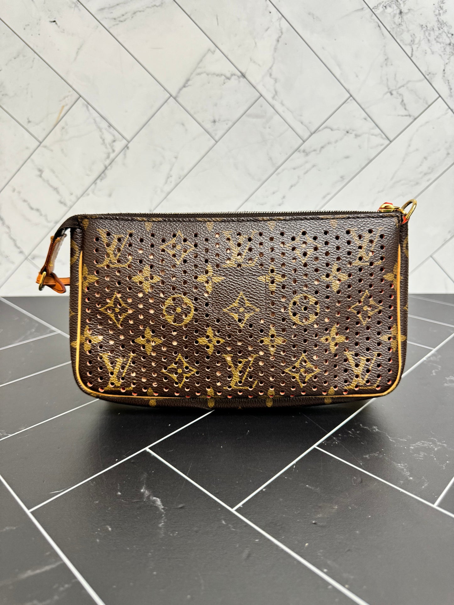 Louis Vuitton Monogram & Orange Perforated Pochette