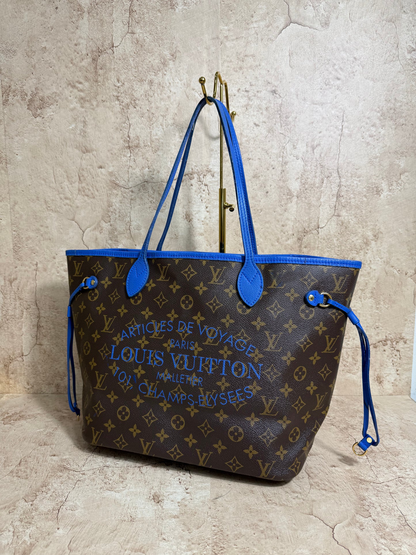 Louis Vuitton Limited Edition Blue Ikat Neverfull MM