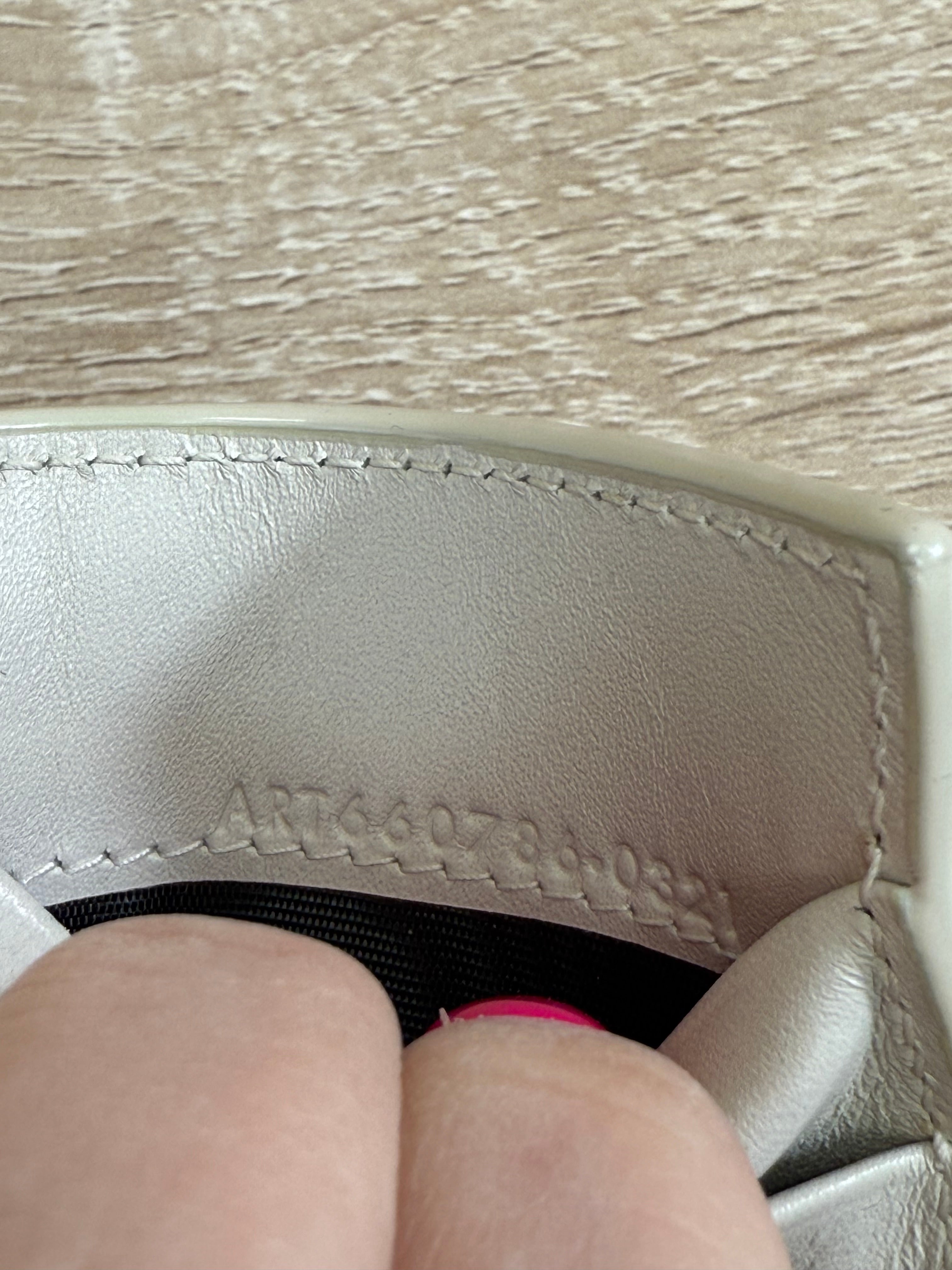 Saint Laurent YSL White Leather Compact Wallet on a Chain