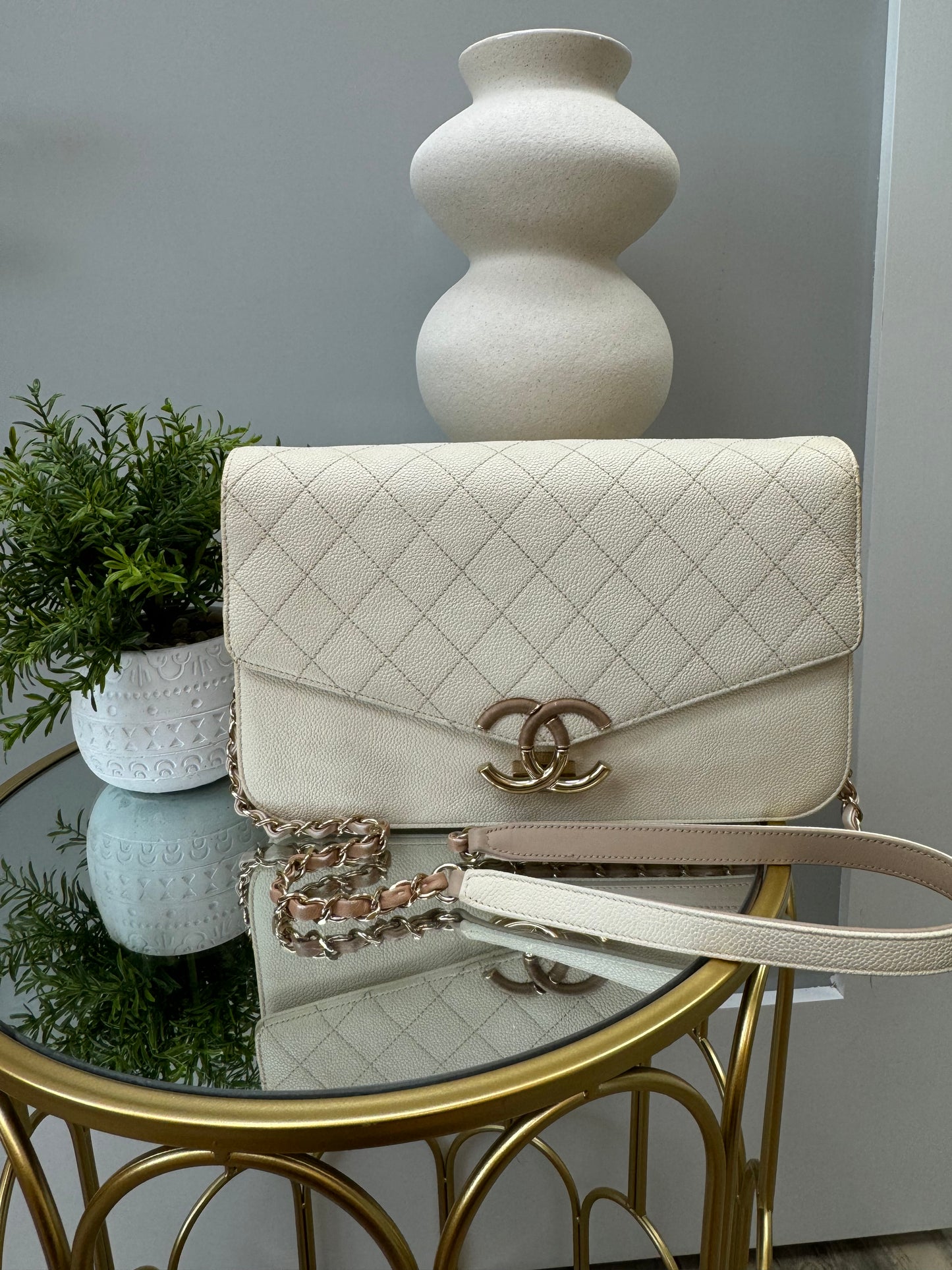 Chanel Thread Around Quilted Caviar Flap Bag