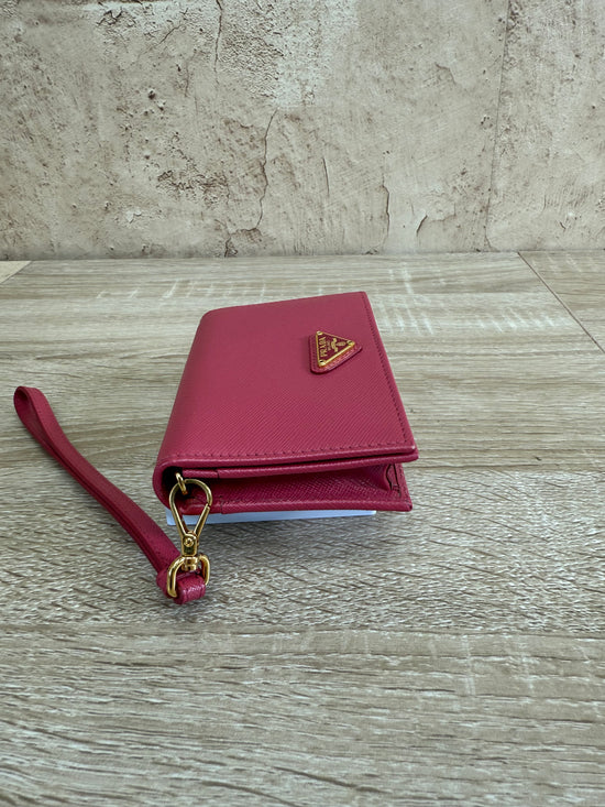 Prada Pink Saffiano Leather Card Case