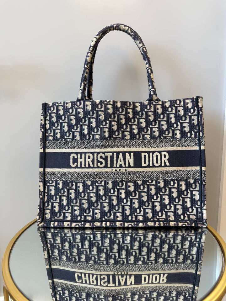 Christian Dior Large Navy Book Tote