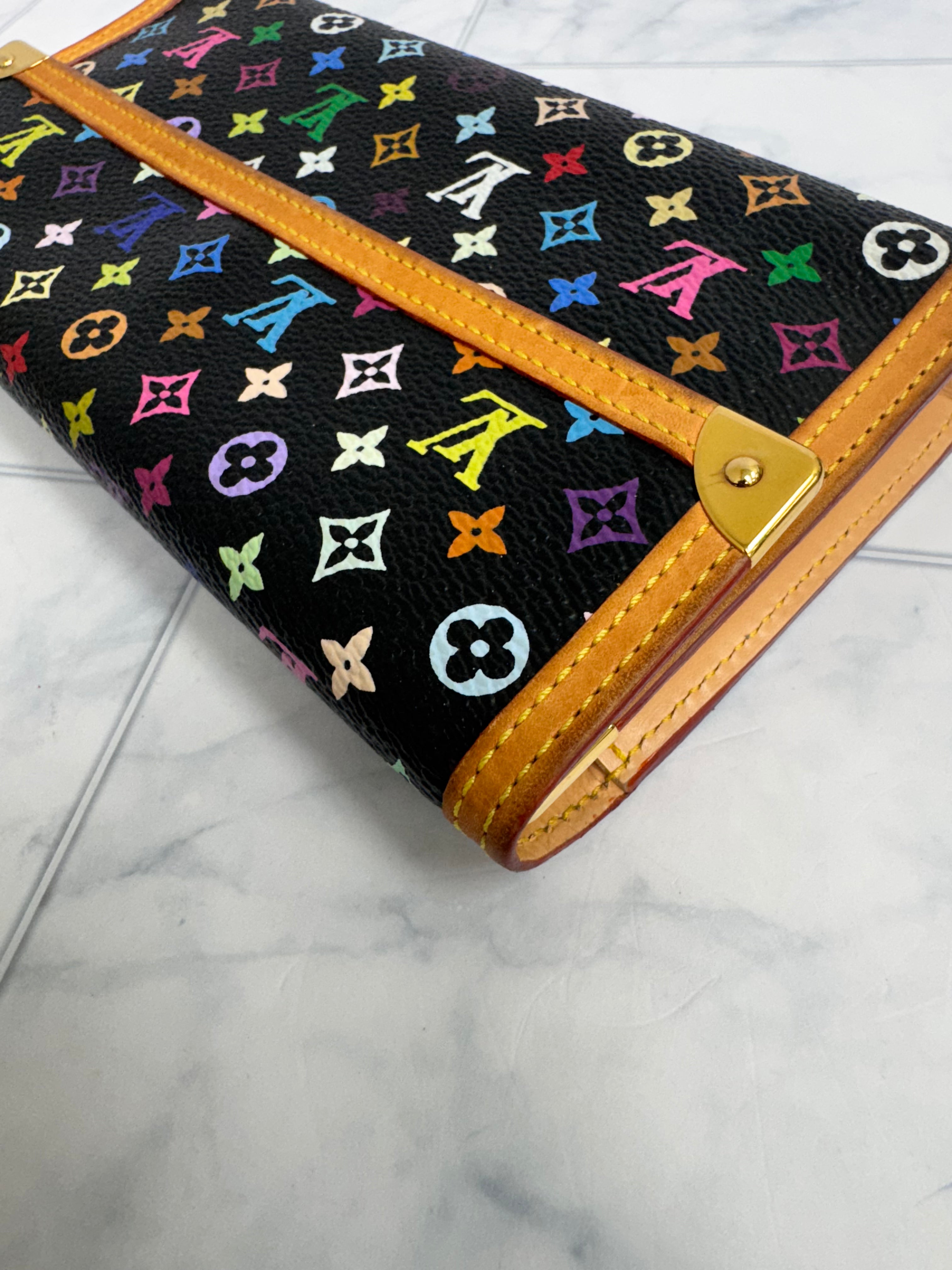 Louis Vuitton Black Multicolor Monogram Porte Tresor International Long Wallet