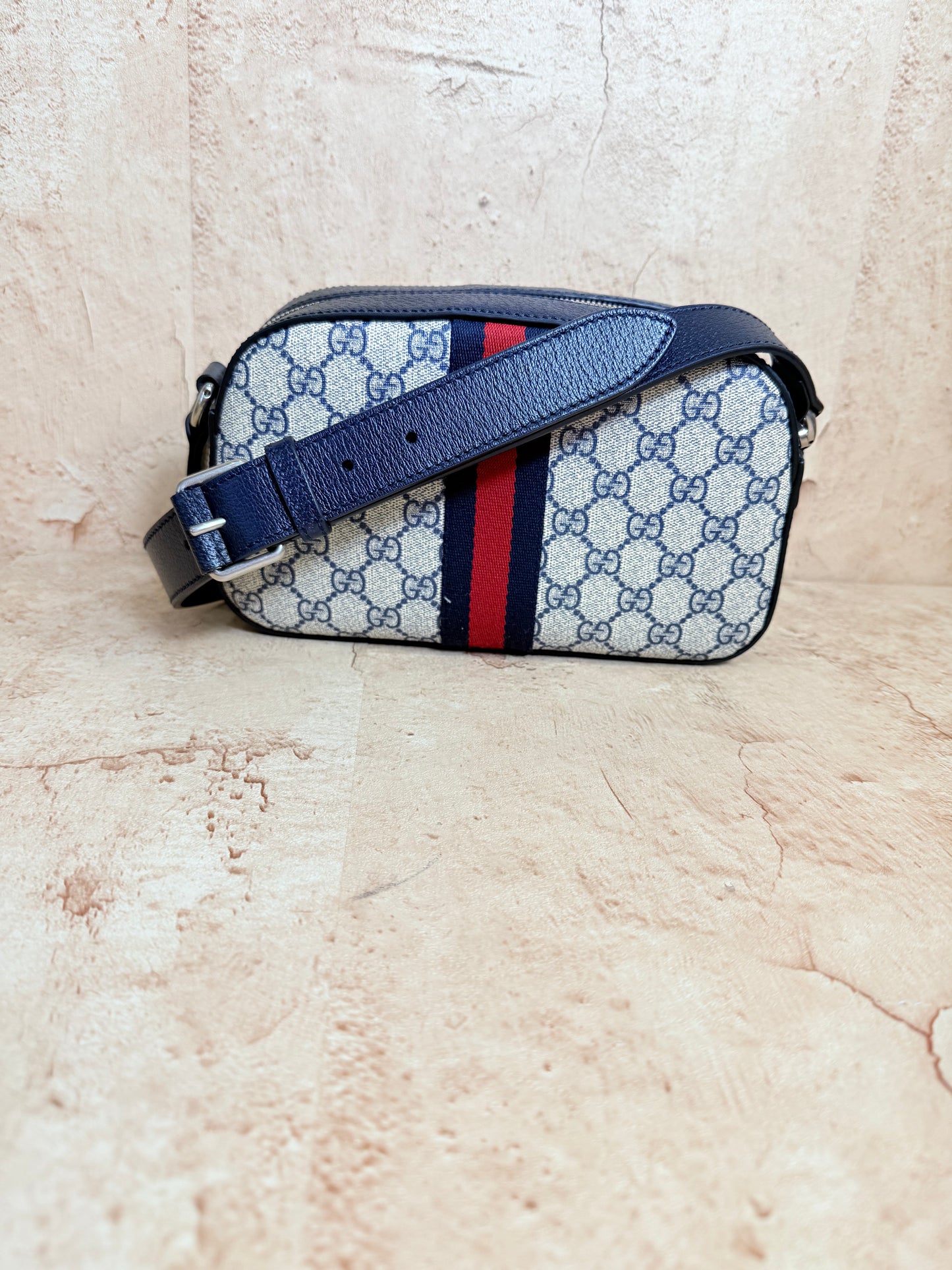 Gucci Navy GG Coated Canvas Ophedia Crossbody Bag