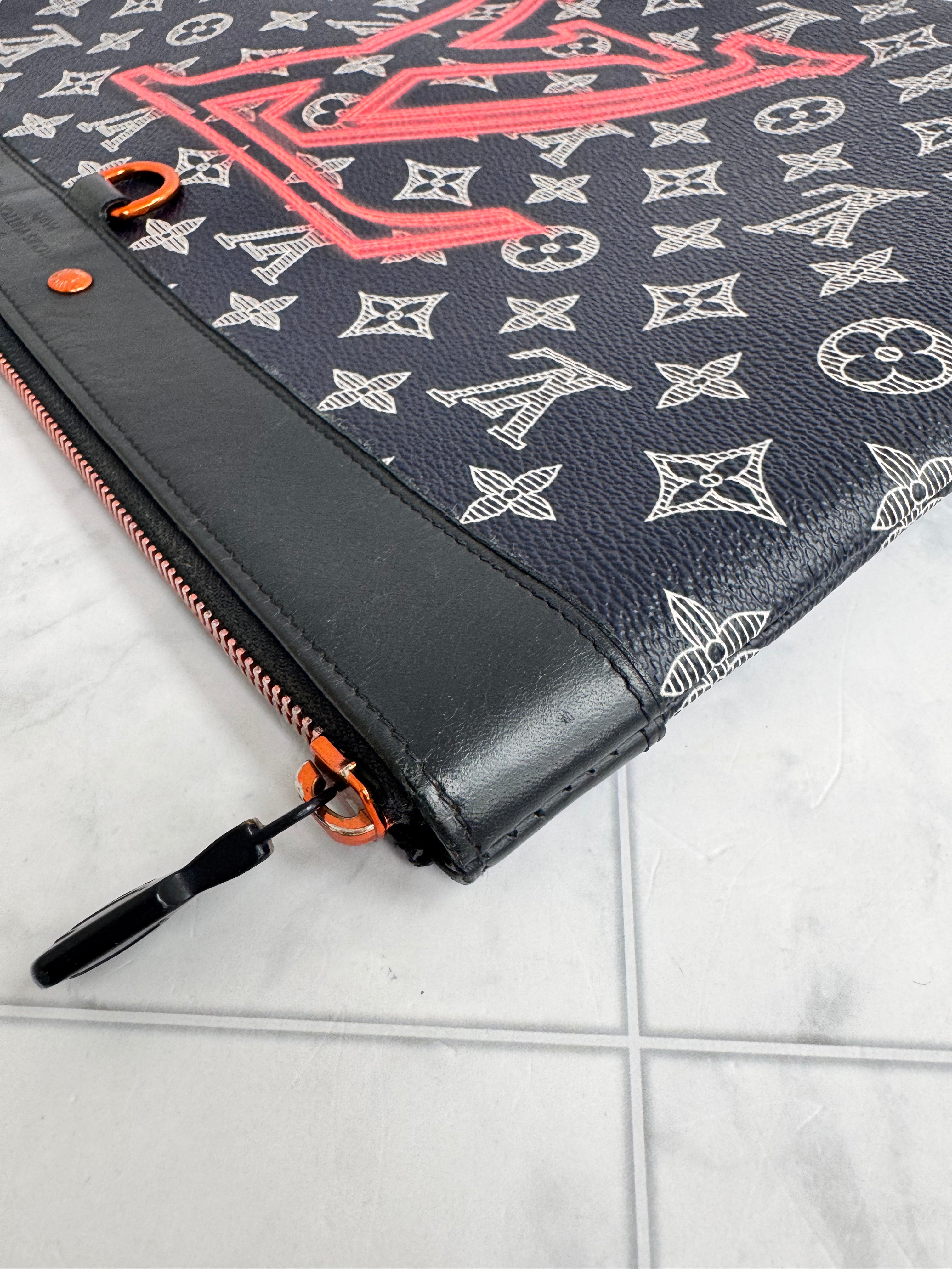Louis Vuitton Navy Blue Monogram Upside Down Pochette Apollo GM