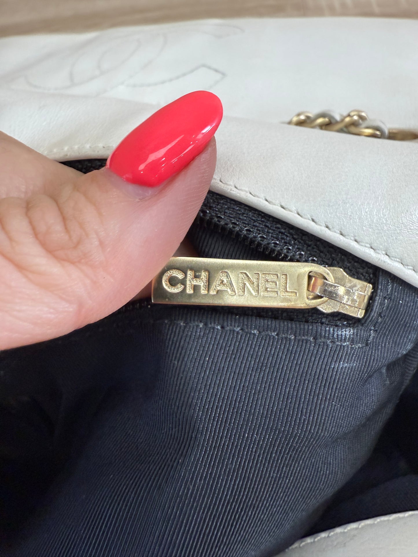 Chanel Black & White Quilted Lambskin Medium Single Flap Bag