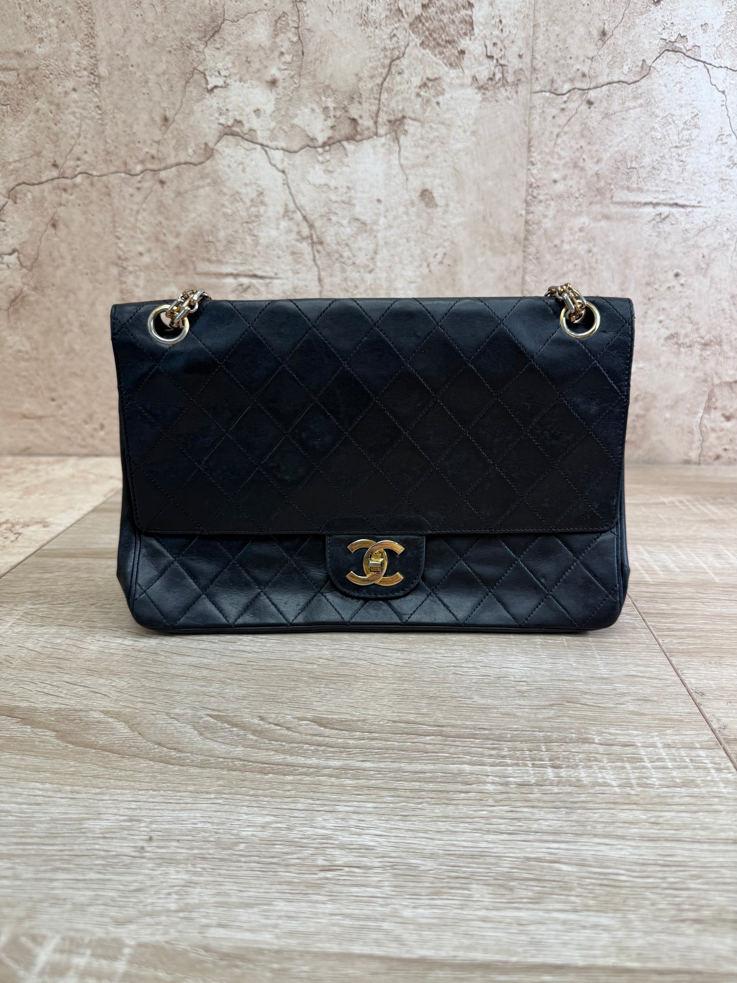Chanel Black Quilted Lambskin Bijoux Chain Double Flap Bag