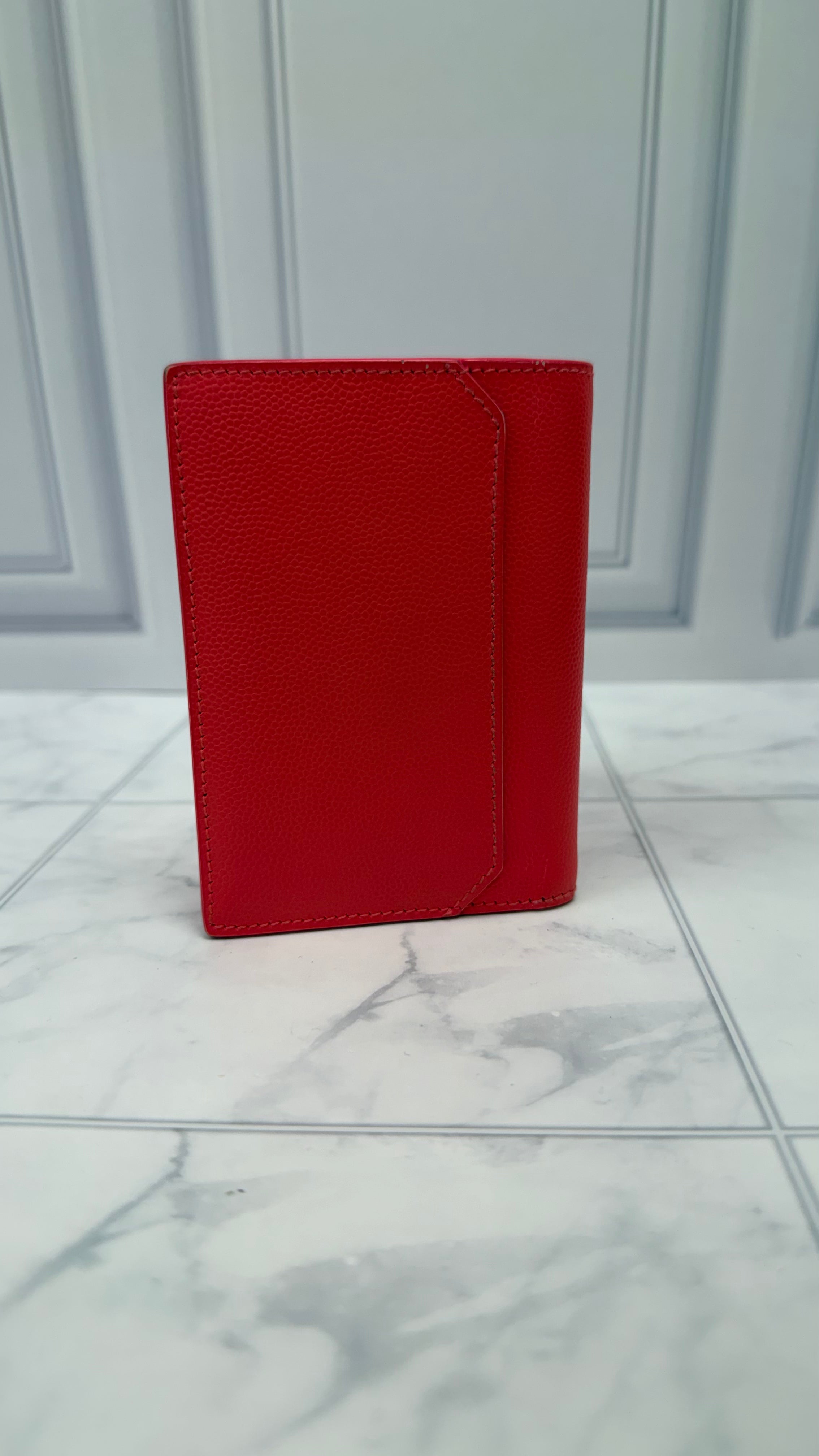 Saint Laurent YSL Hot Pink Pebbled Leather Card Case