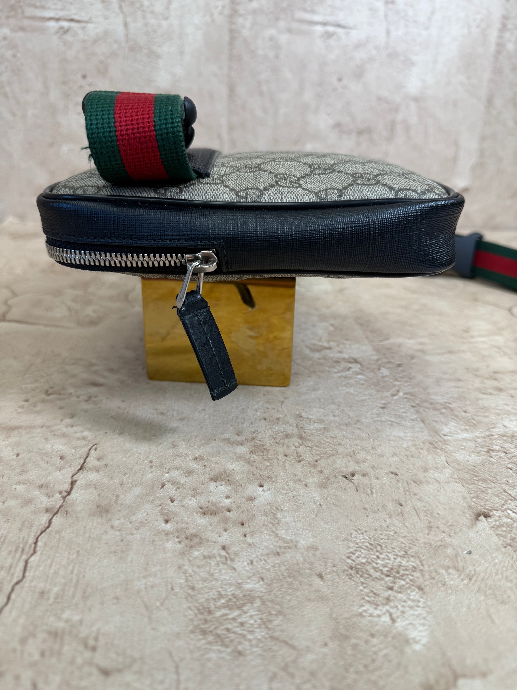 Gucci GG Canvas Supreme Web Double Belt Bag