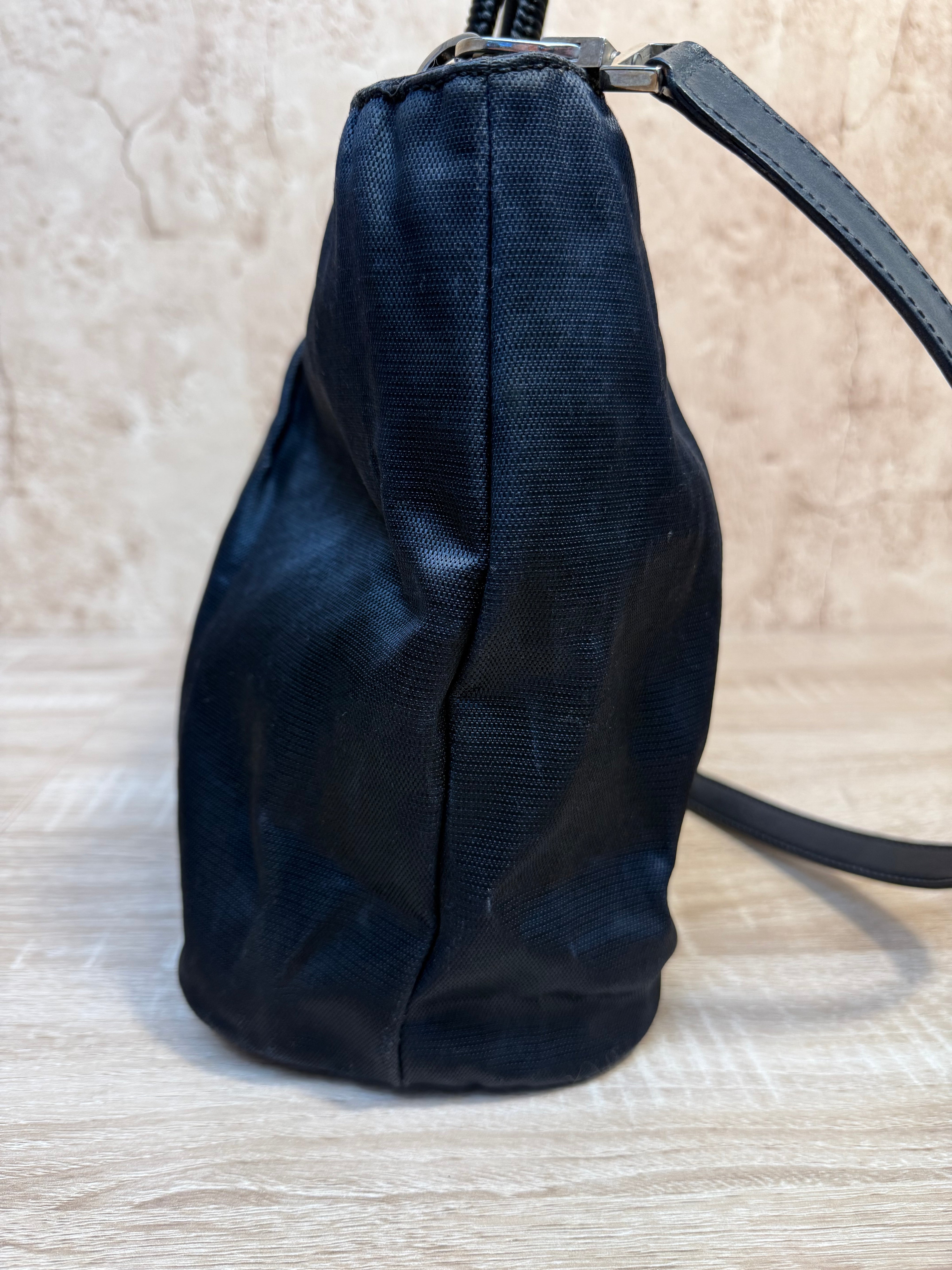 Celine Black Canvas Top Handle 2way Tote