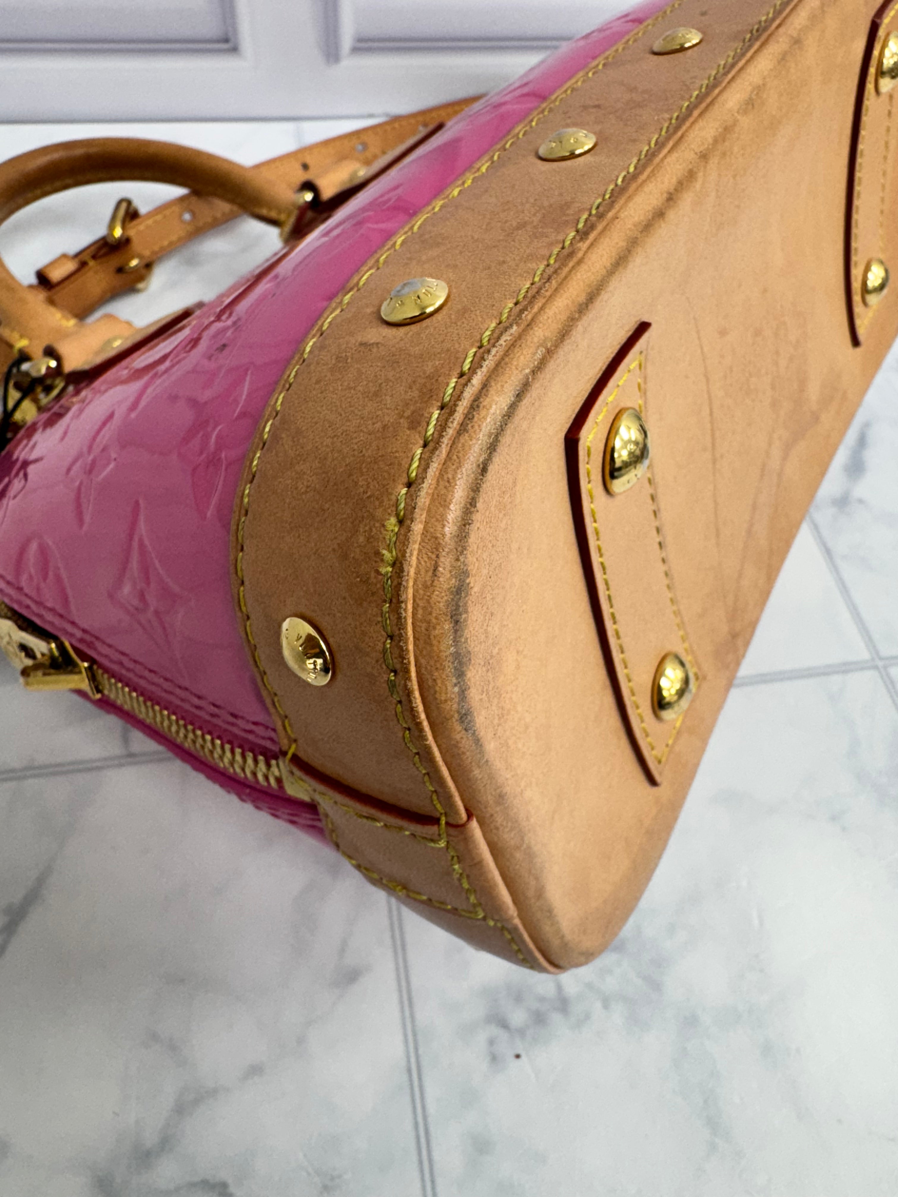 Louis Vuitton Pink Monogram Vernis Alma Handbag BB