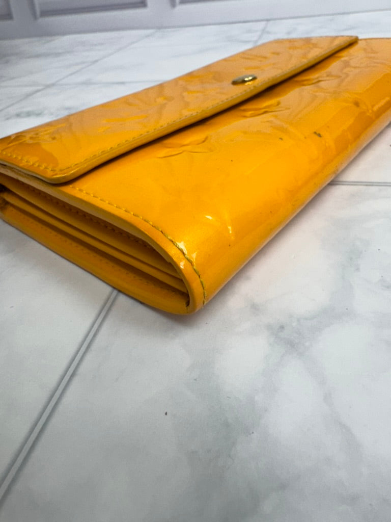 Louis Vuitton Yellow Monogram Vernis Long Wallet