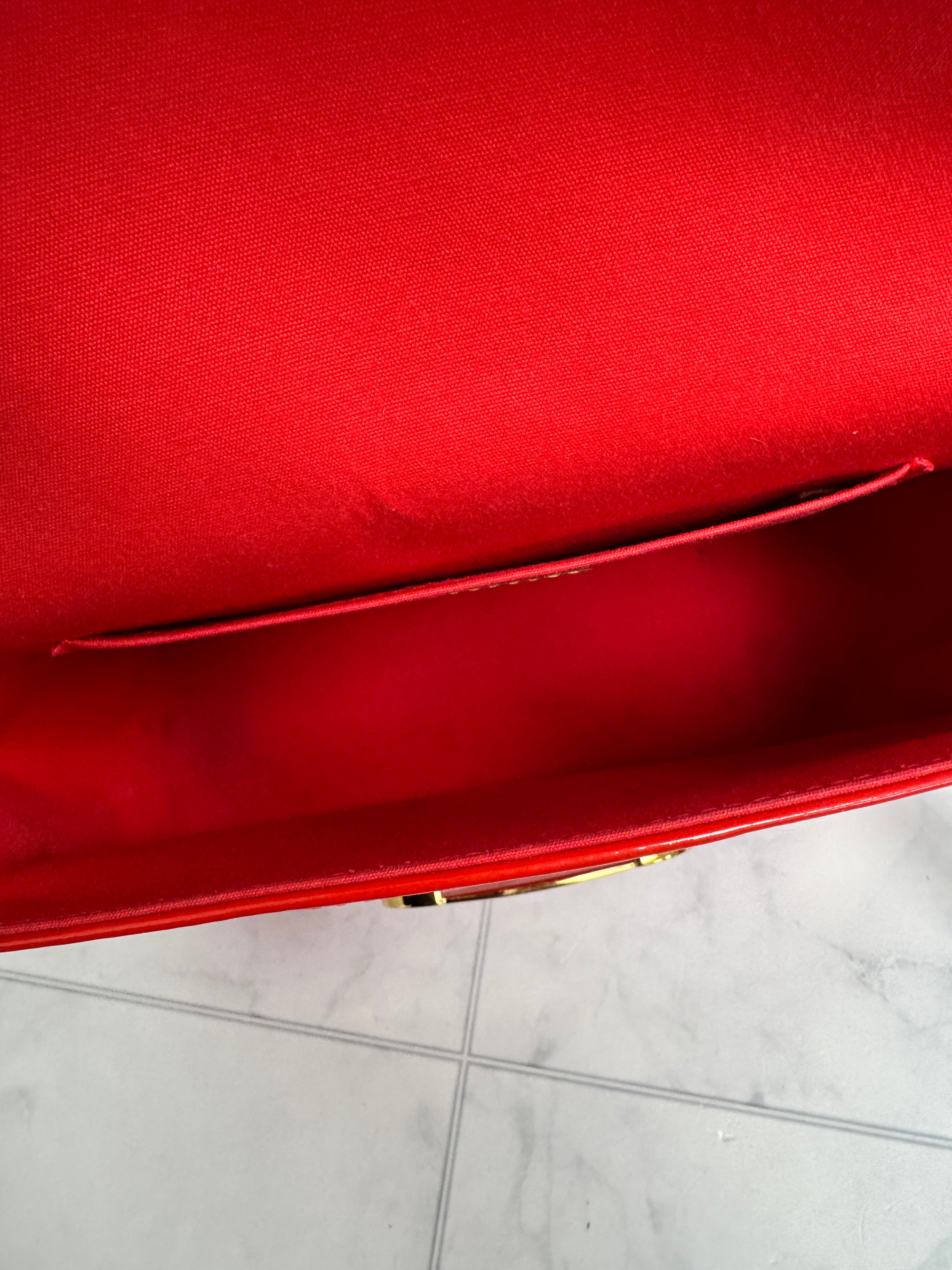 Louis Vuitton Red Vernis Bellflower Bag GM