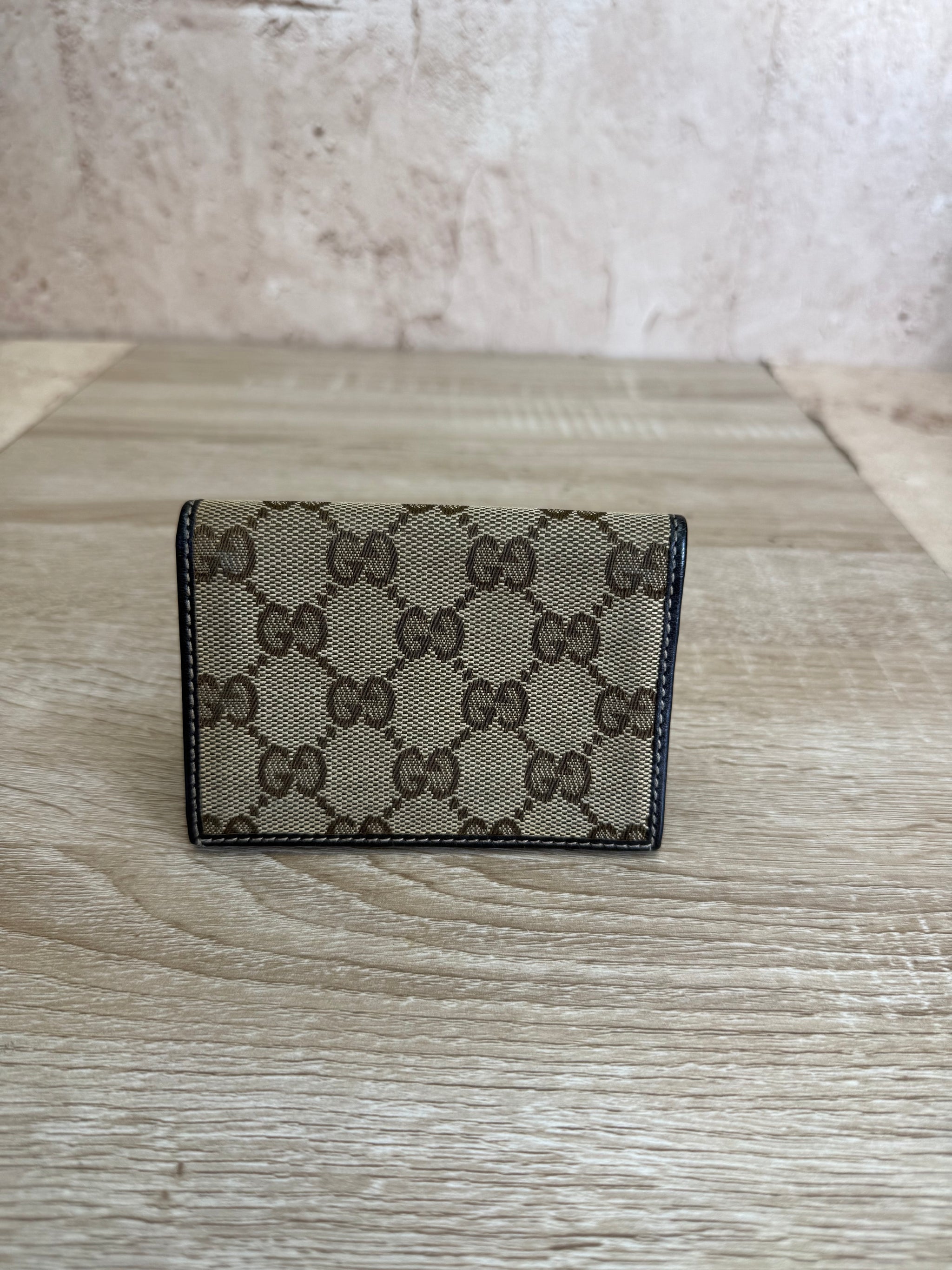 Gucci Brown GG Canvas Heart Compact Wallet