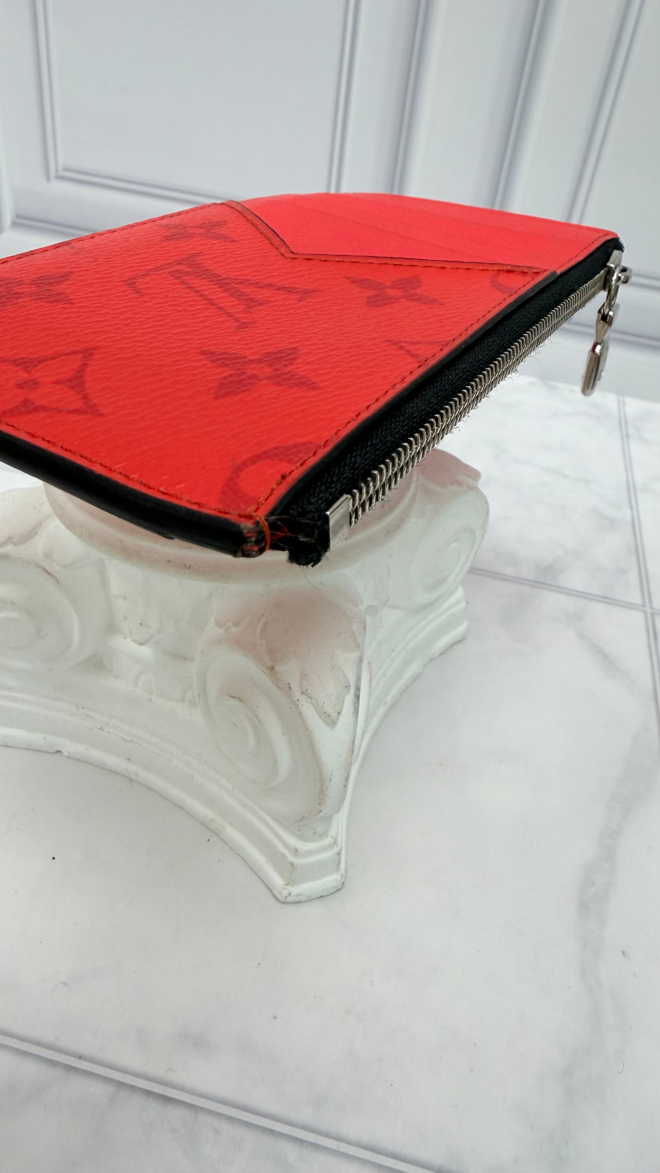 Louis Vuitton Red Taigarama Coin Card Case