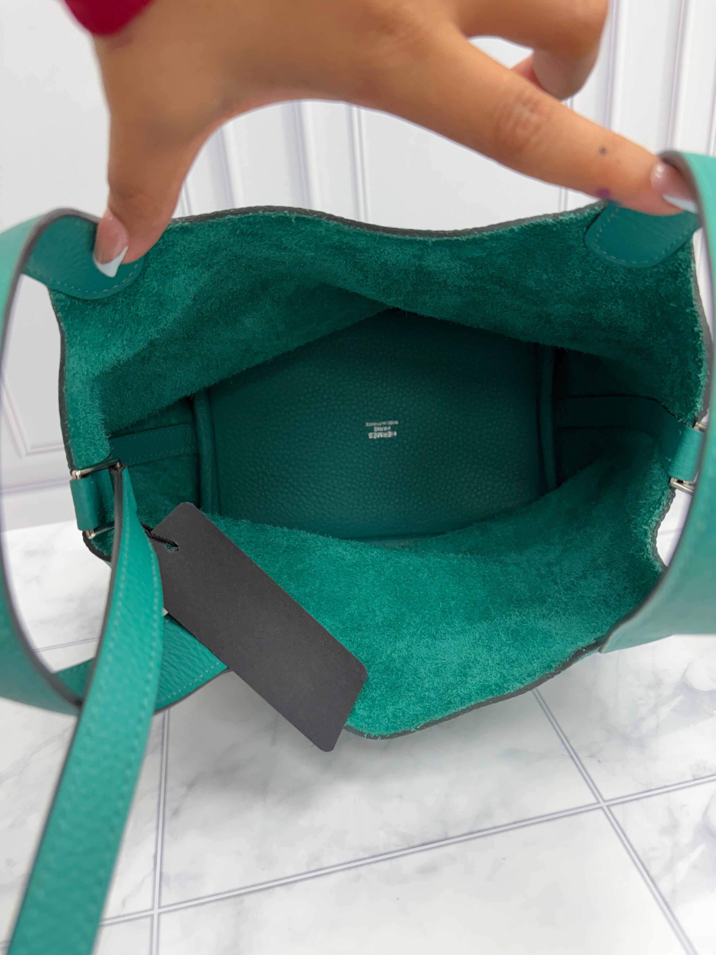 Hermes Vert Jade Picotin Lock 18 Handbag