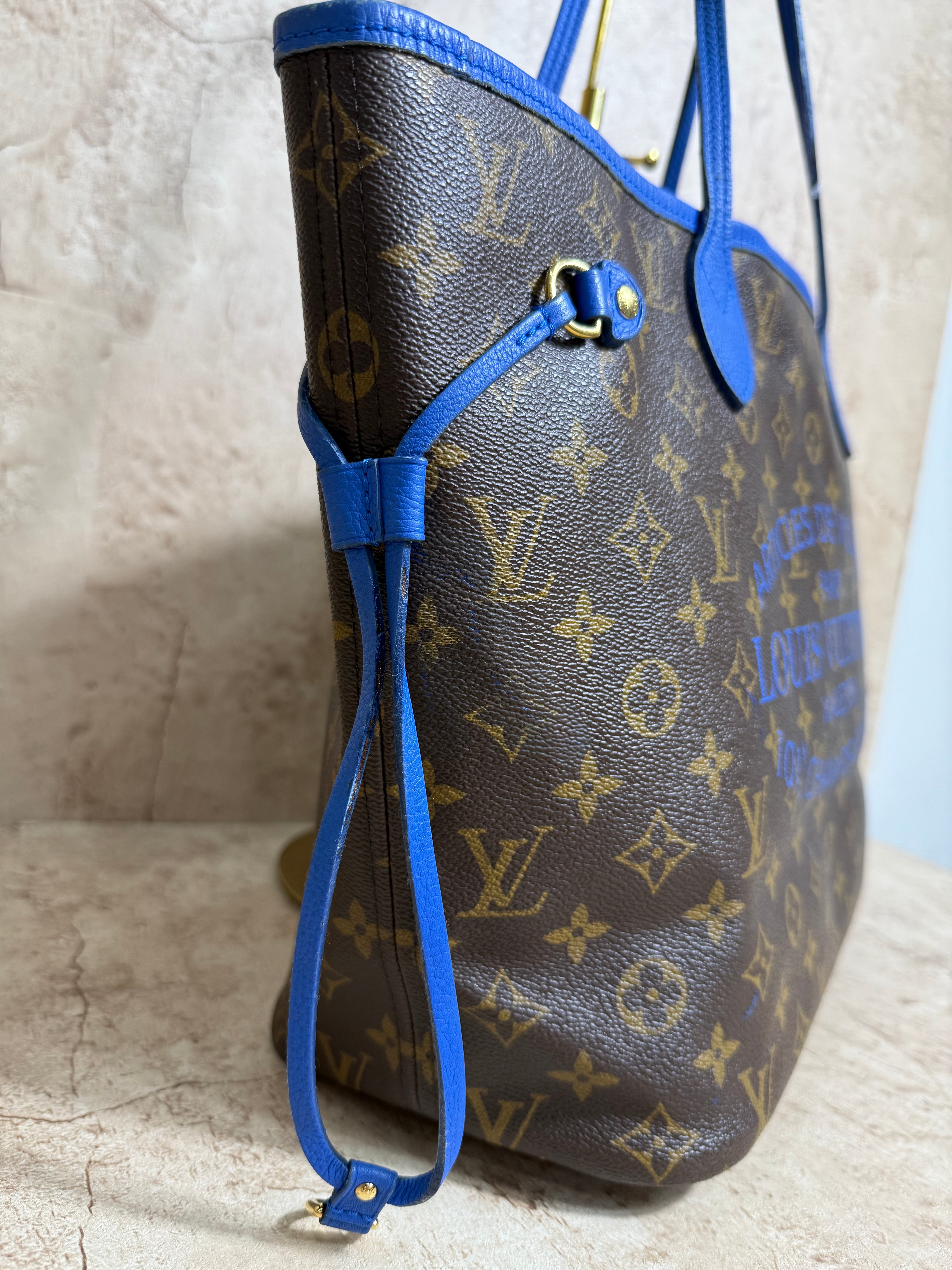 Louis Vuitton Limited Edition Blue Ikat Neverfull MM